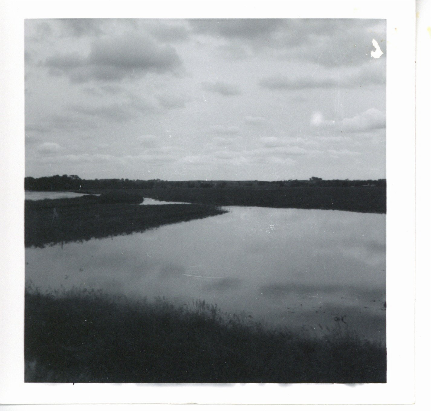 Flood water forming in Frundle cornfield, 1969