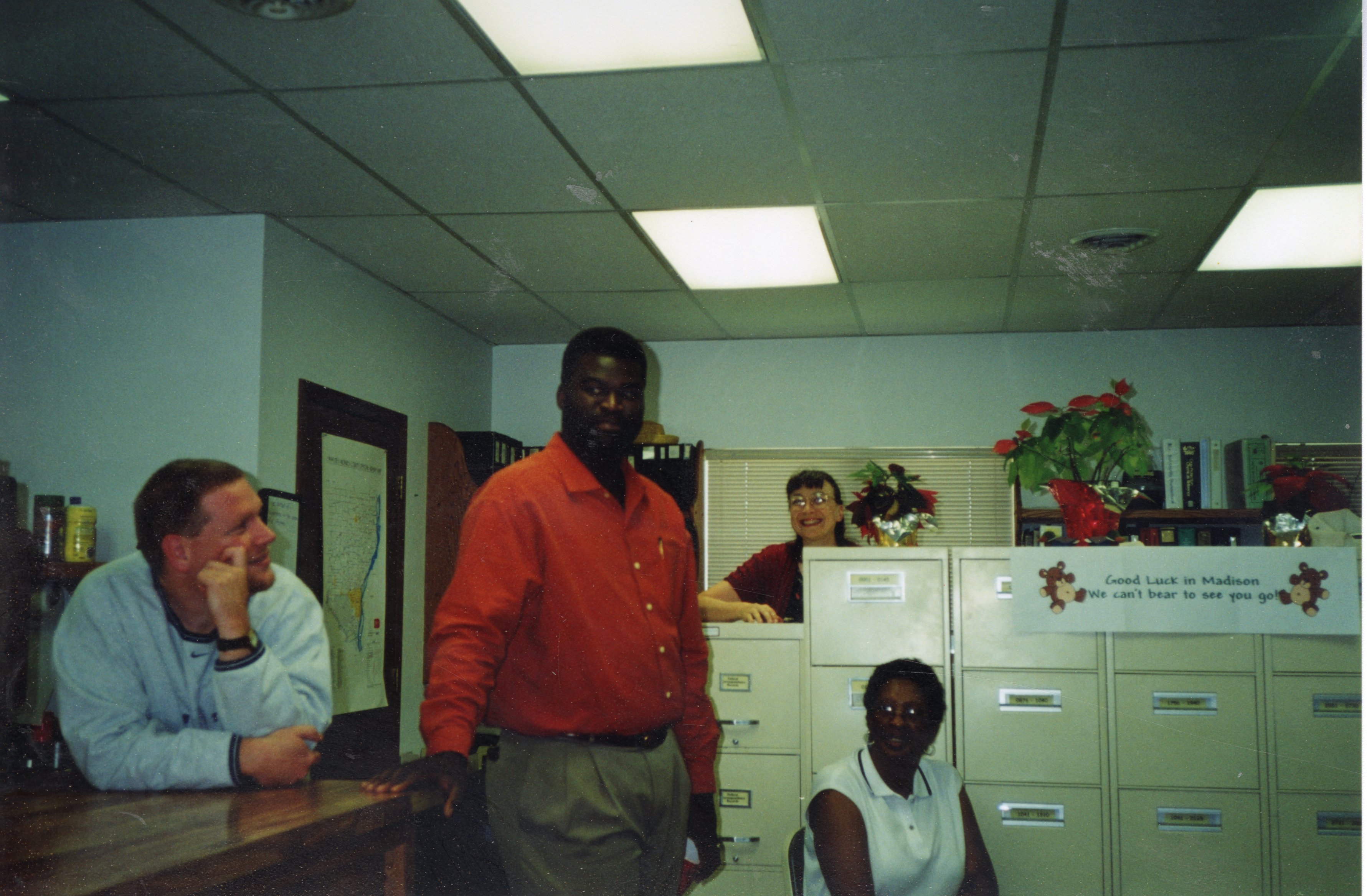 2000  John Schuler, J.B. Martin, Deb Nace and Rosie Martin (JB's Mom) at Going Away Party 