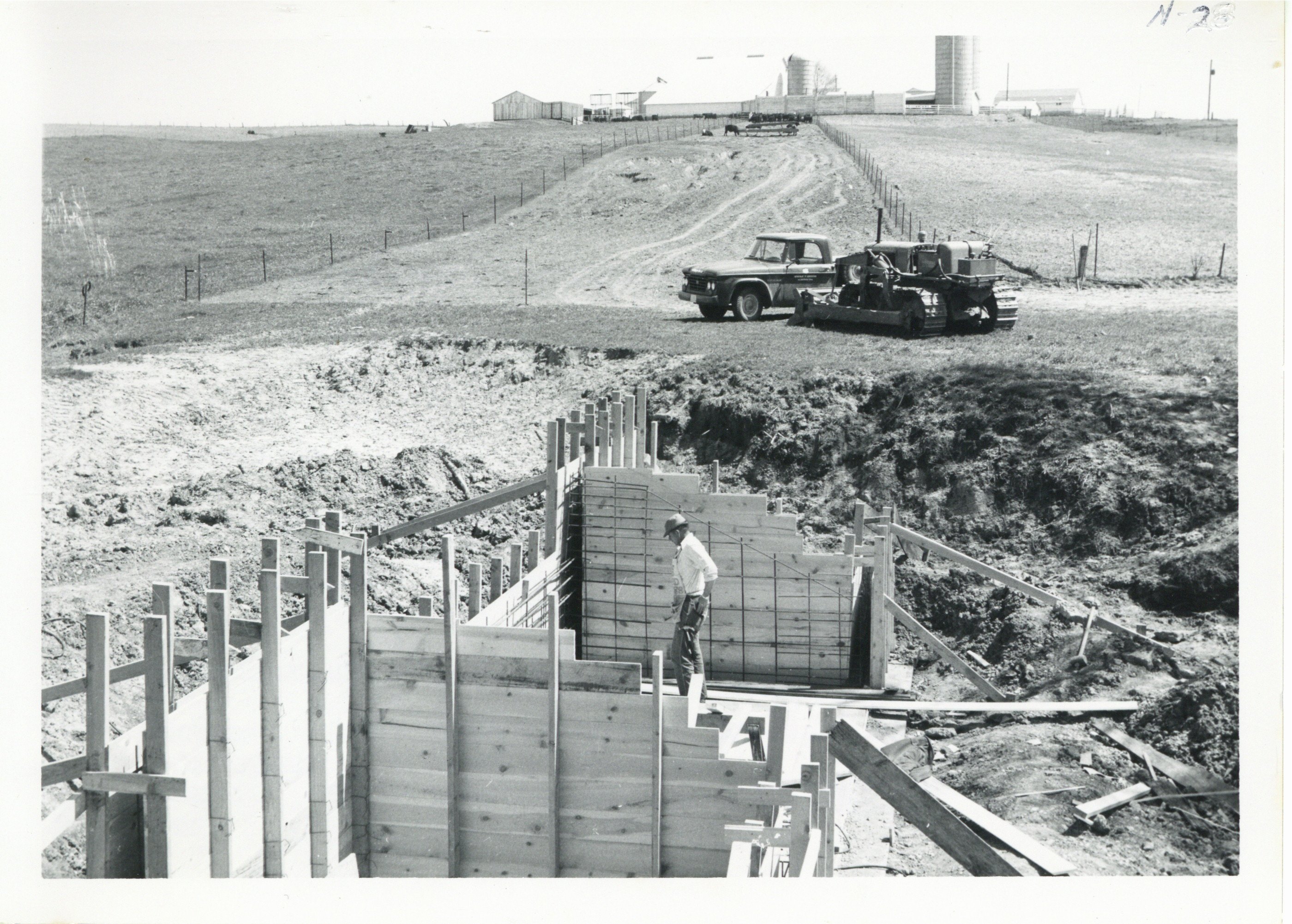 Spillway construction on Stillmunkes farm, 1967