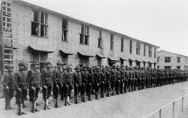 Line up at Camp Dodge 