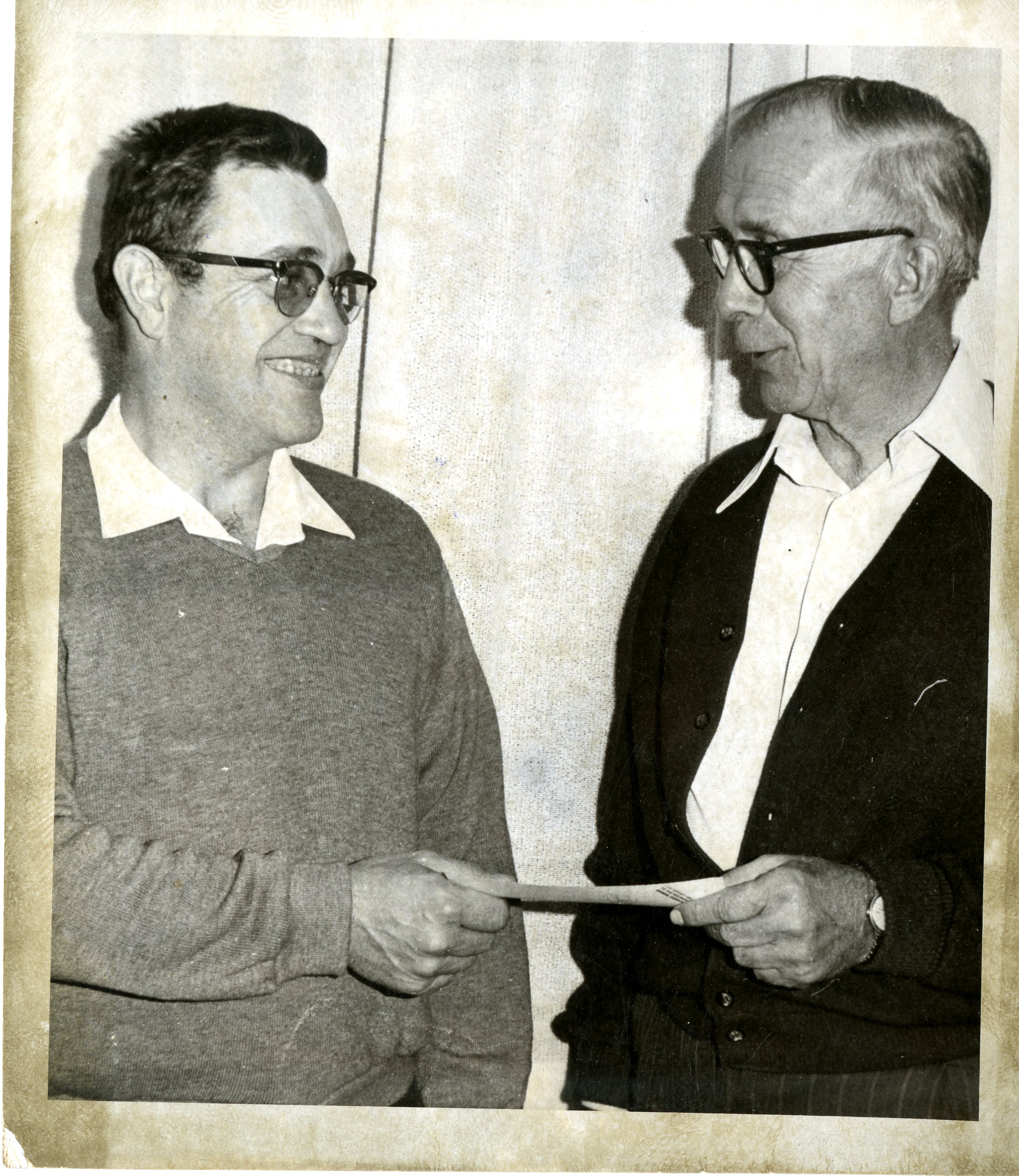 1974 - C.I. Heady gives Check to Allen White