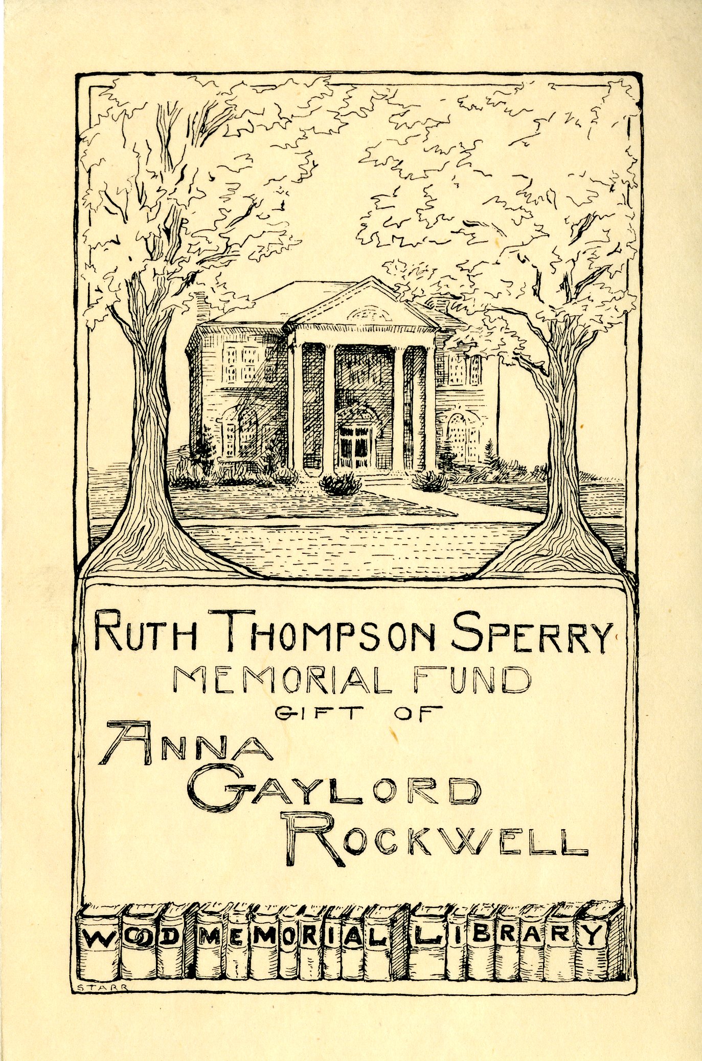 Wood Memorial Library Bookplate 