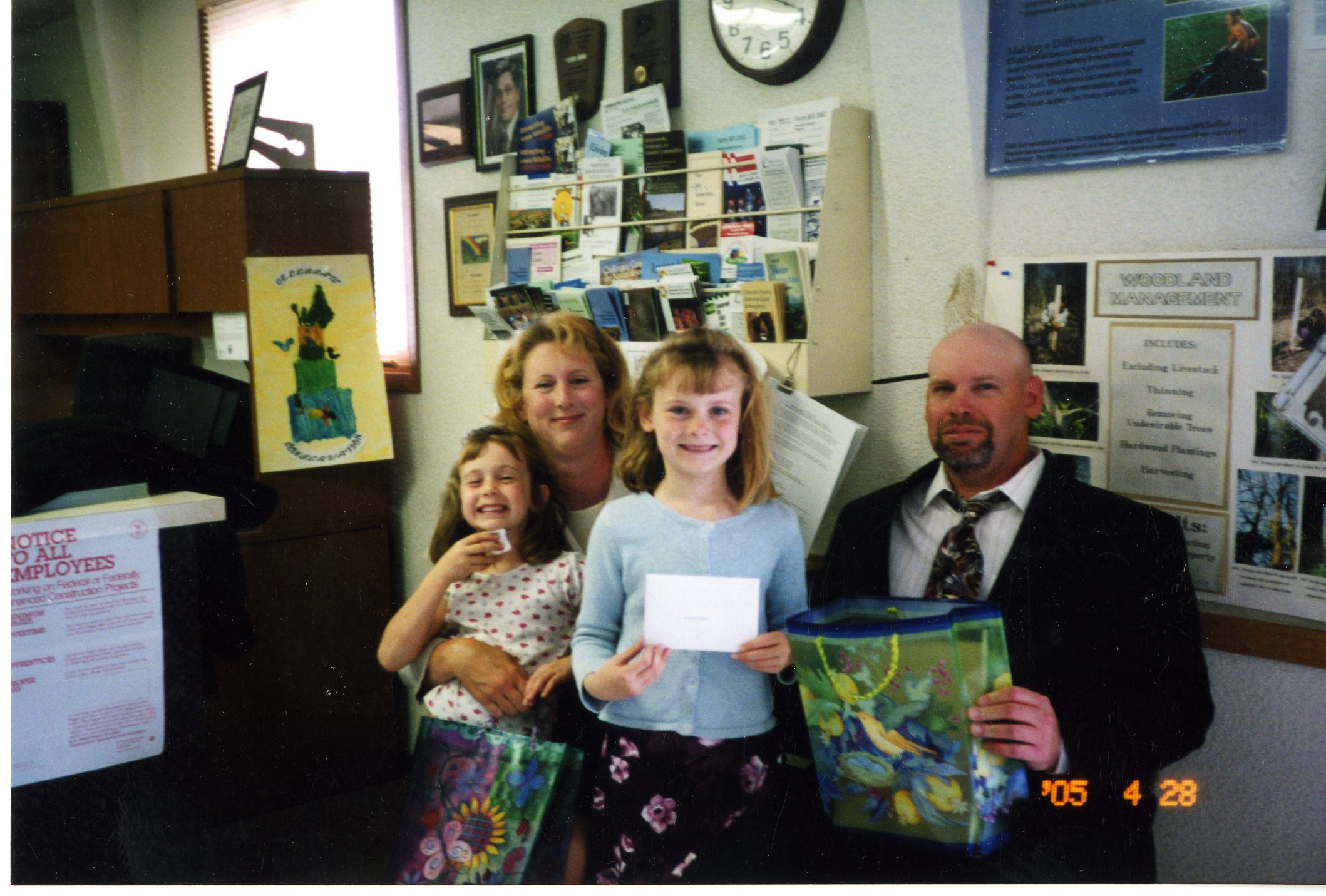 Poster contest winner with family, 2005