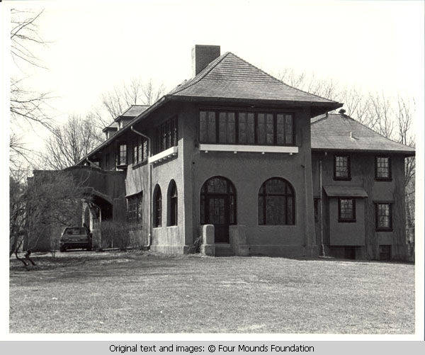 Grey house looking northeast