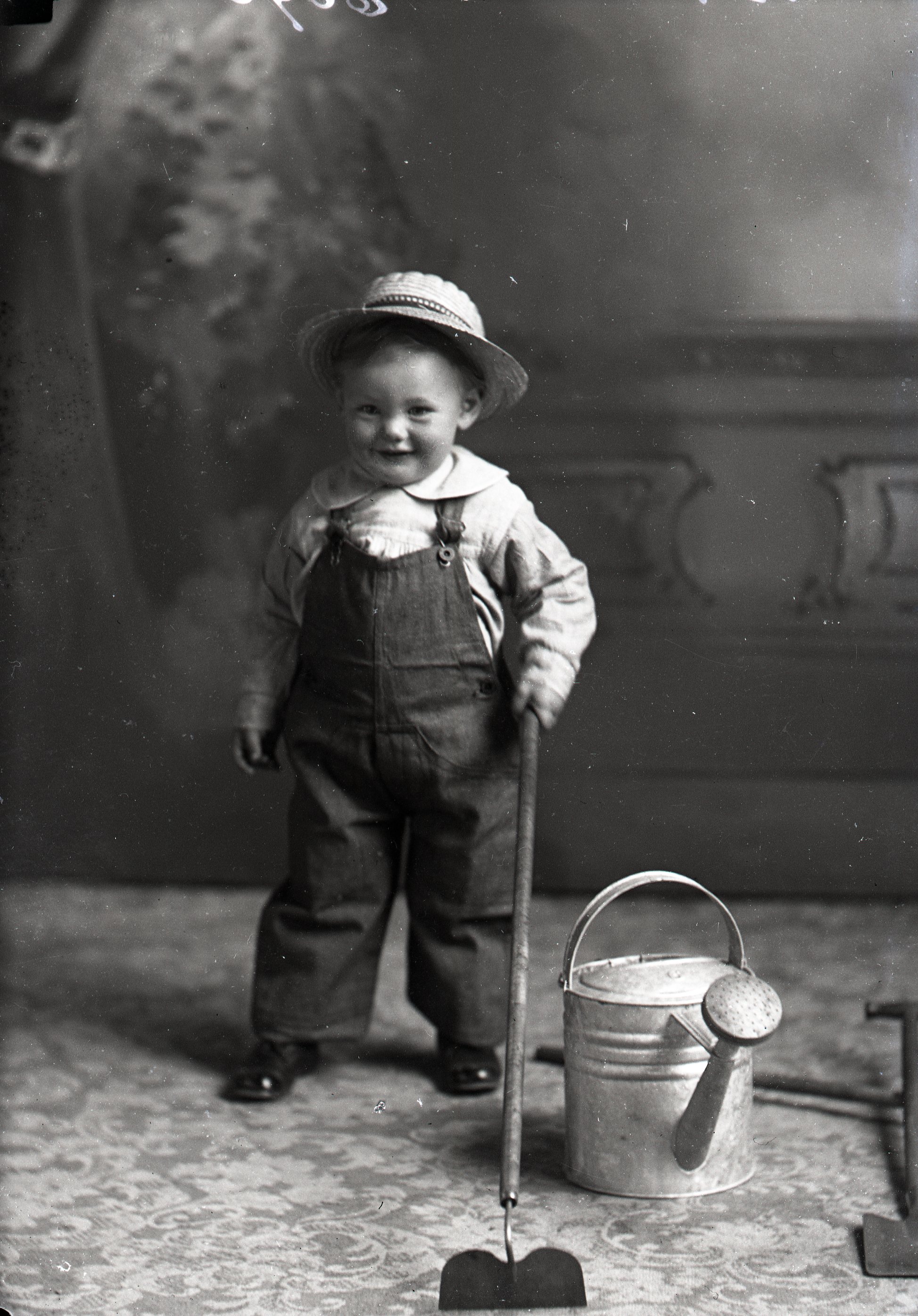 Boy with hoe