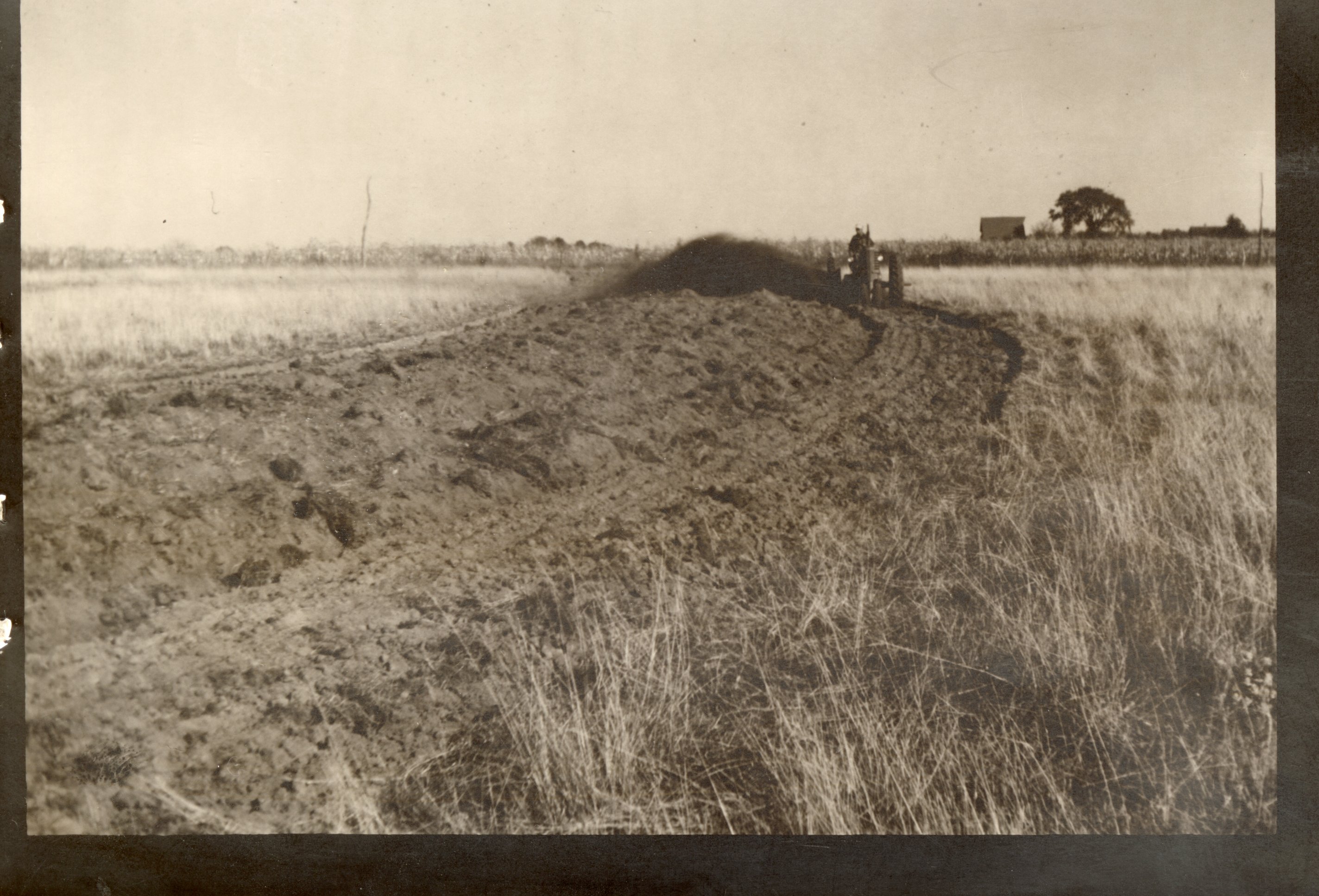 Two Older Photos Show Two Tractors Pulling a Plow and a Grain Drill