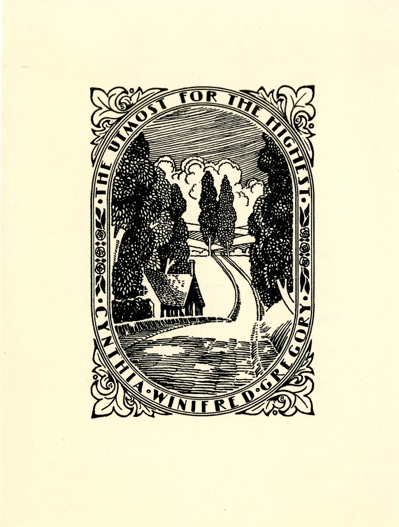Cynthia Winifred Gregory Bookplate