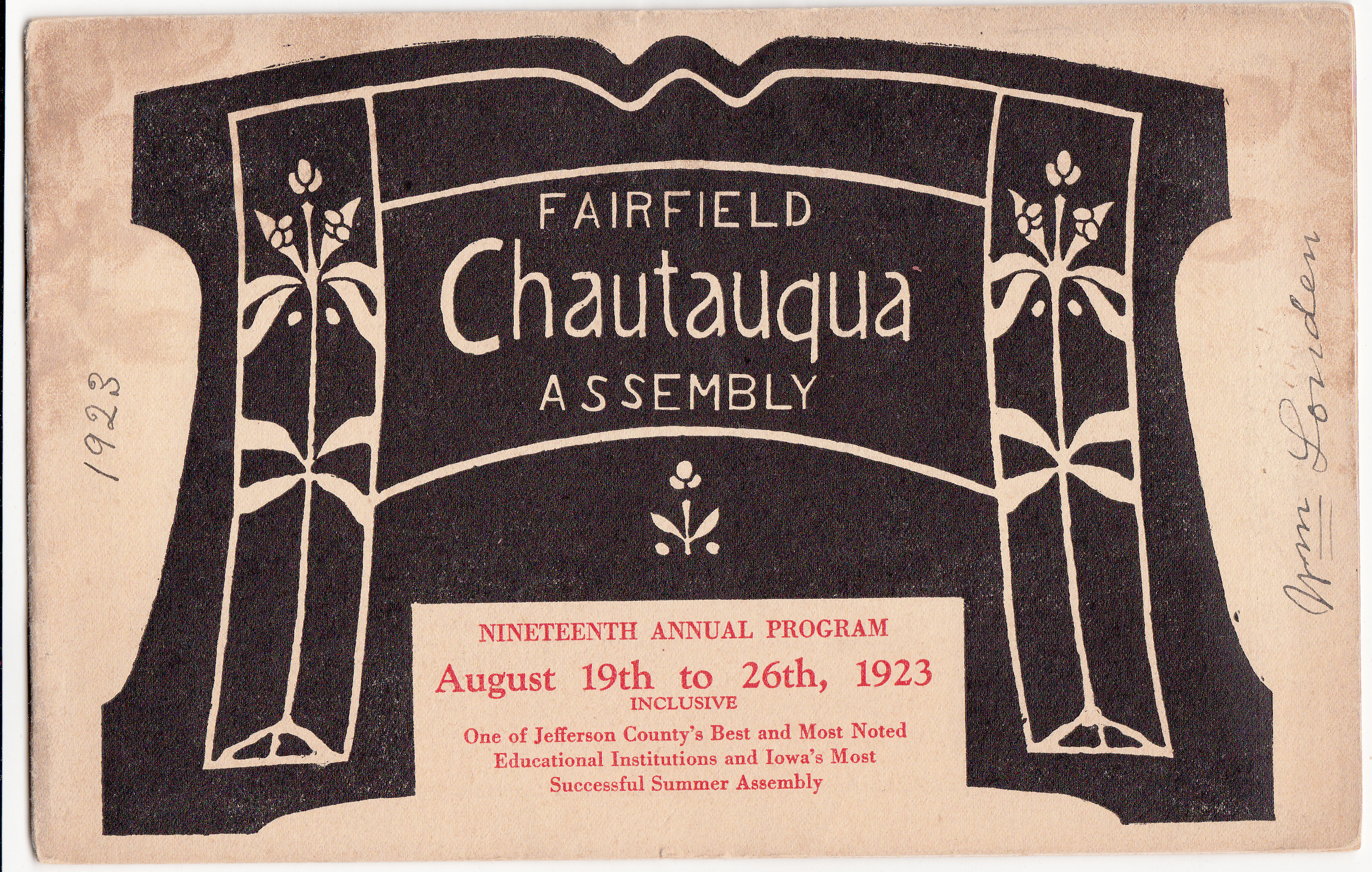 1923 Fairfield Chautauqua program
