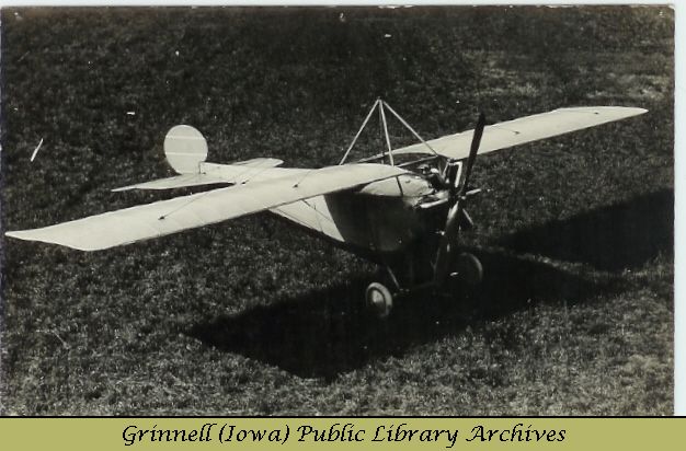 Postcard of Billy Robinson's monoplane 