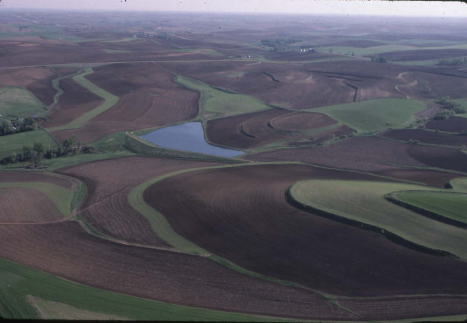 Contoured farmland and Crawford Creek 