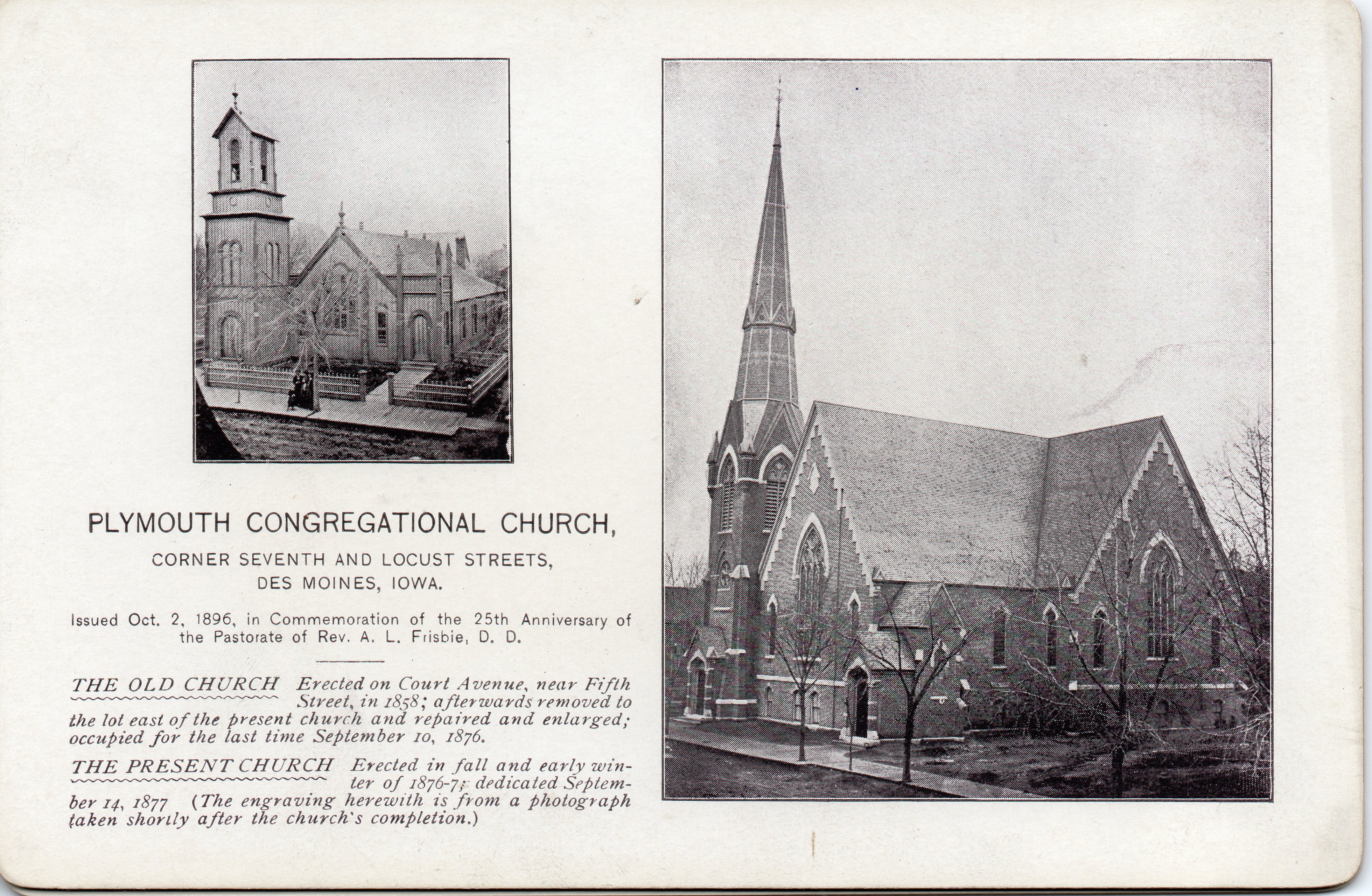Plymouth Congregational Church Commemorative Card