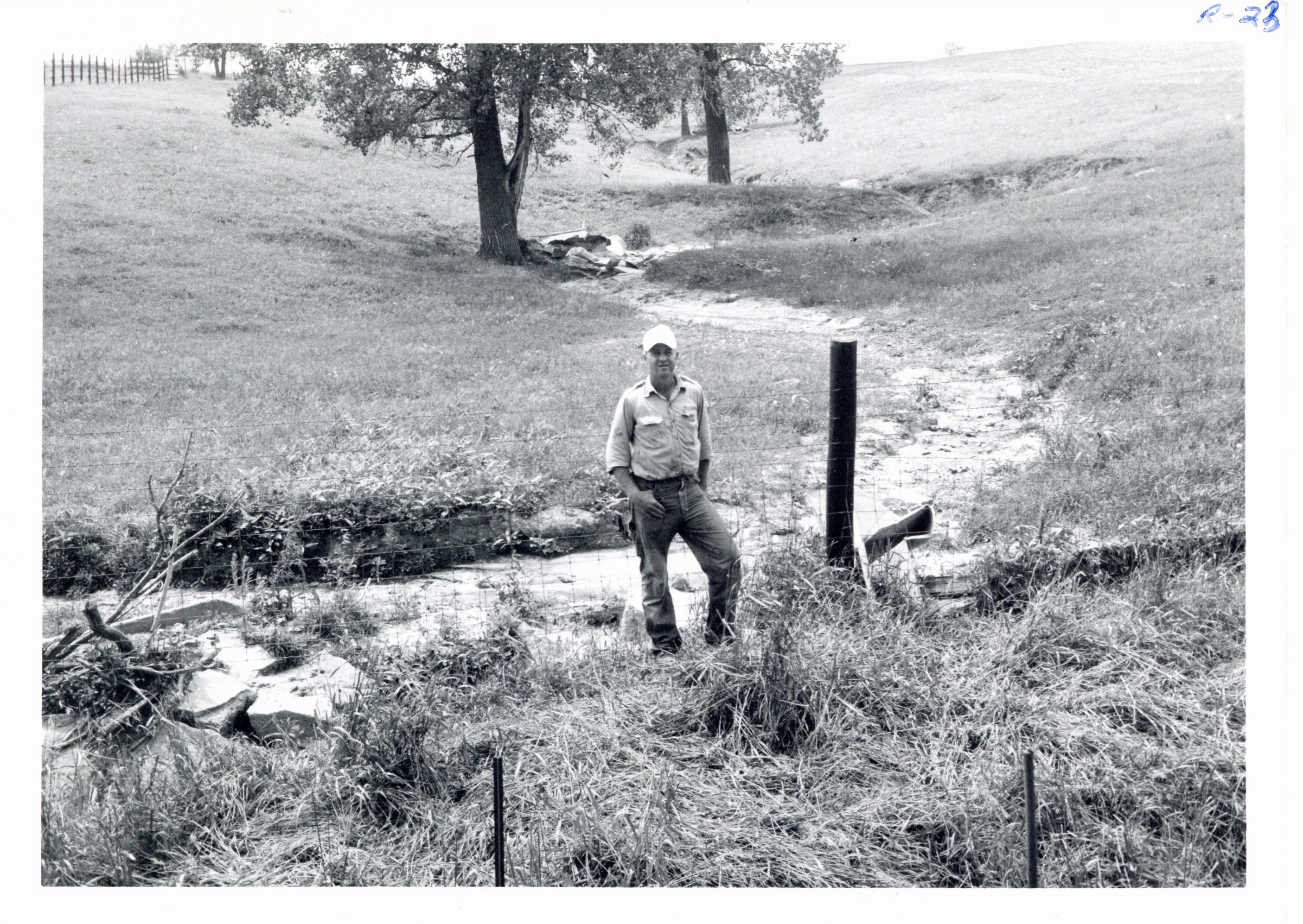 Carrol Ruchotzke gully before construction, 1967