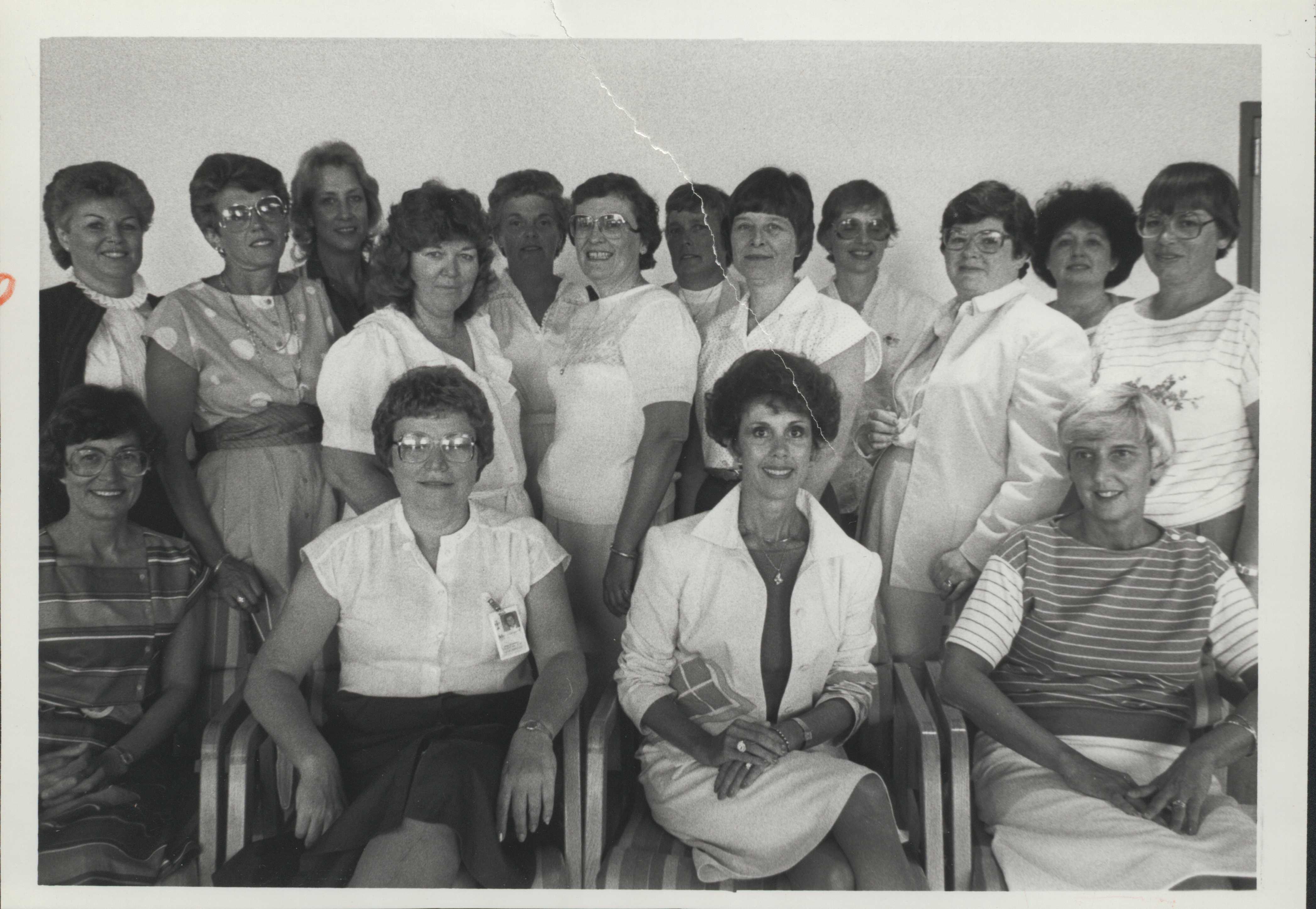 Class members of 1958 at a reunion event in 1983.