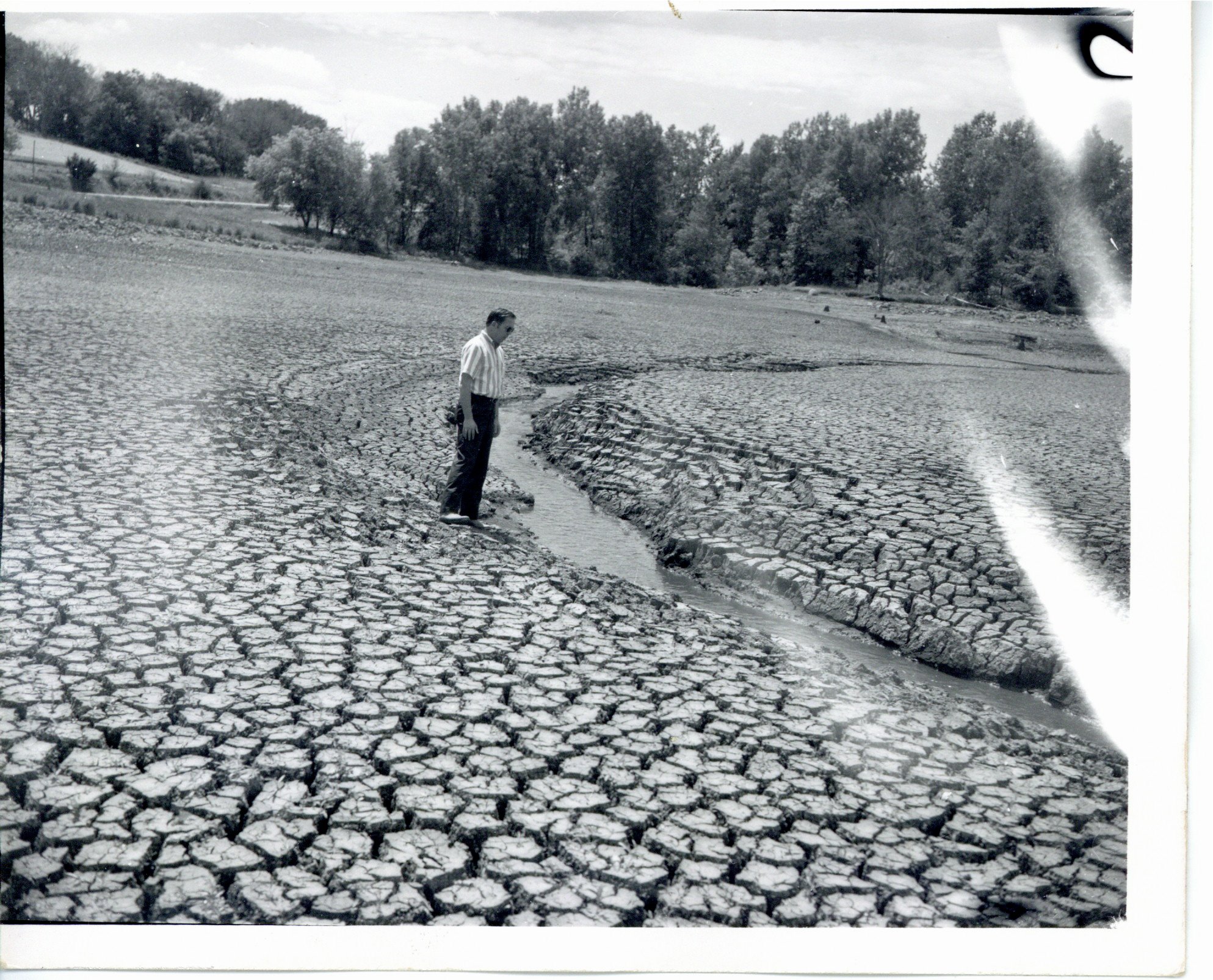 Union Grove Lake drained, 1970