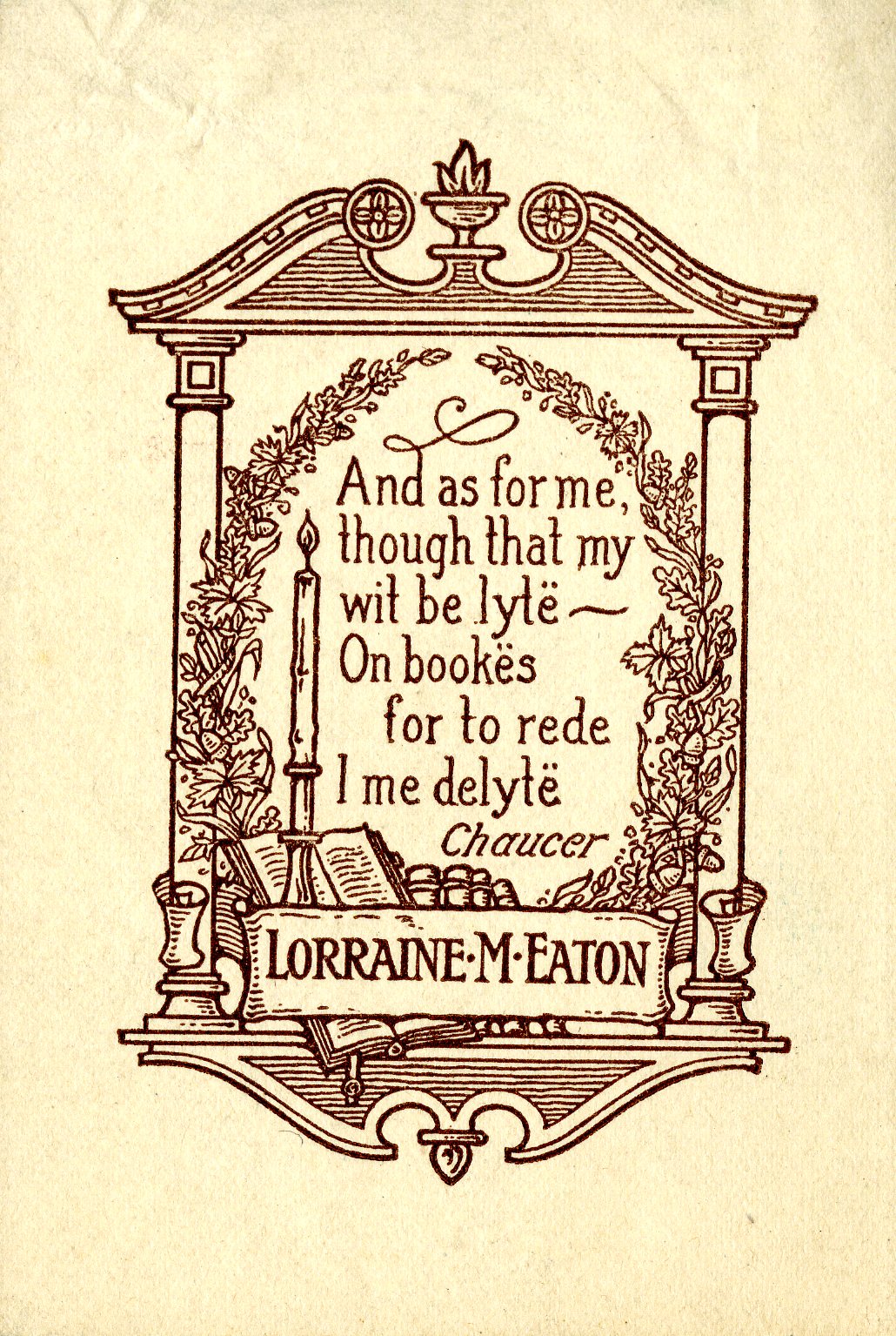 Lorraine M. Eaton Bookplate 