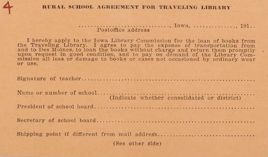 Rural School Agreement: Traveling Library 