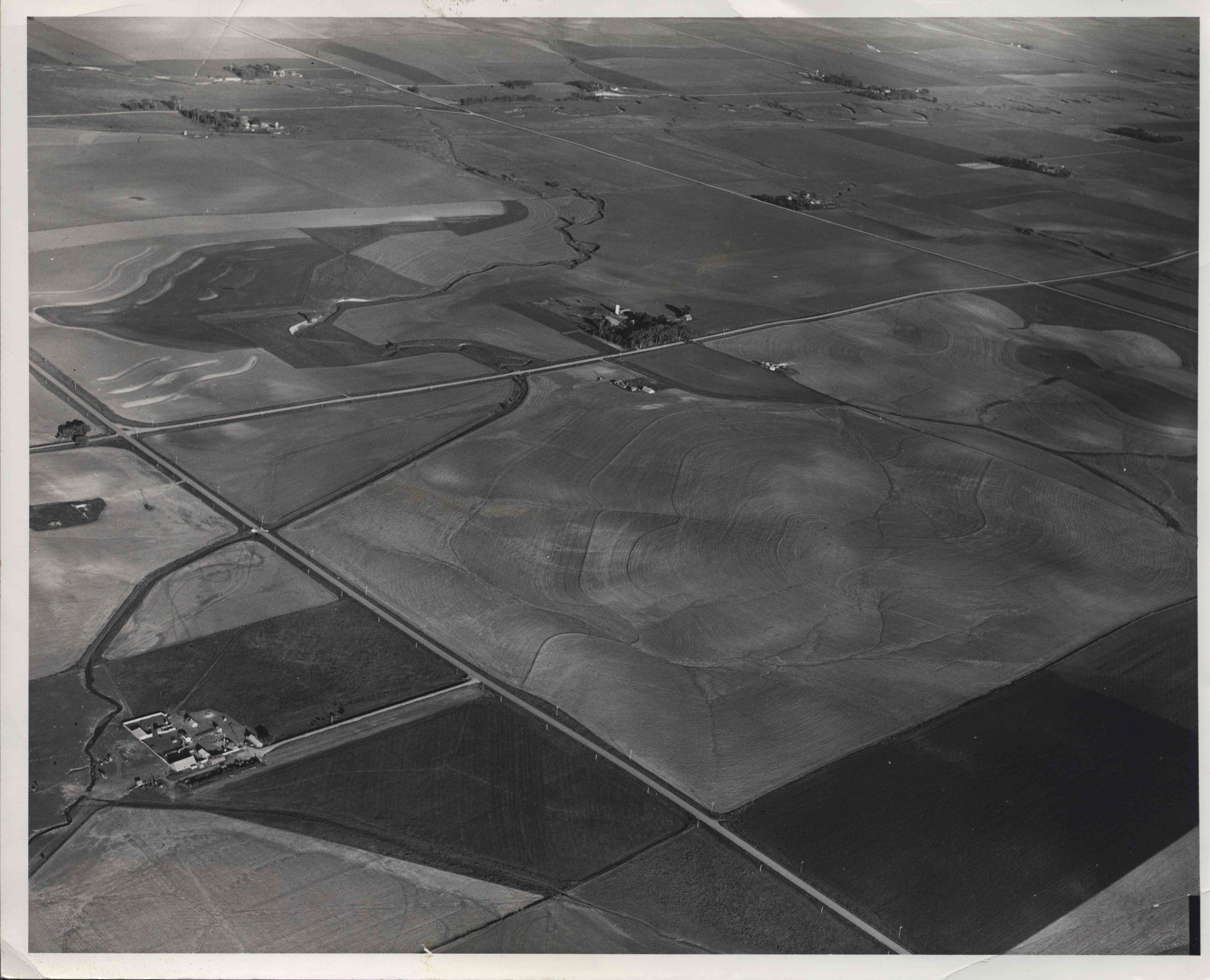 Aerial view of farmland in Plymouth County, Iowa