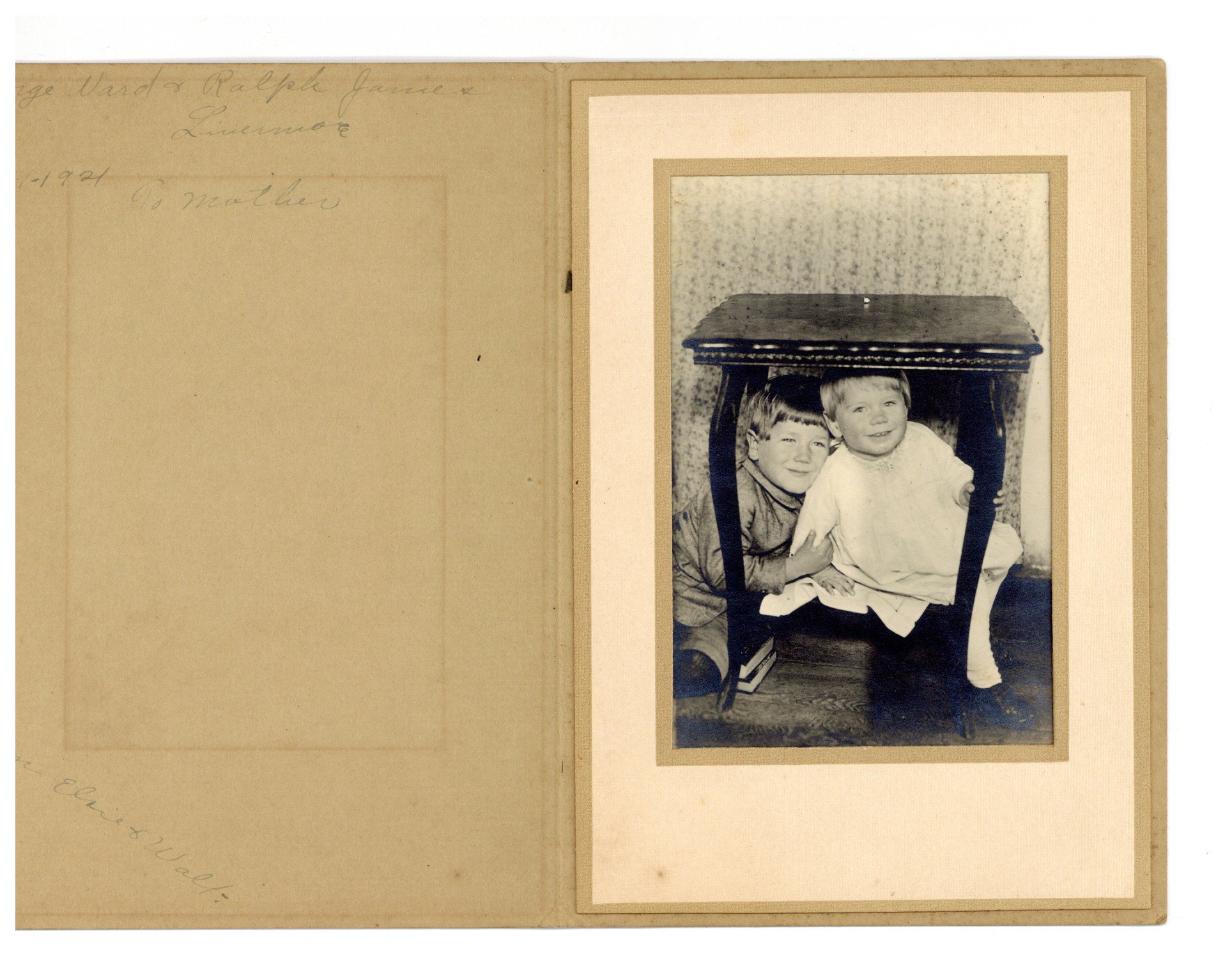 1921 photo of two children