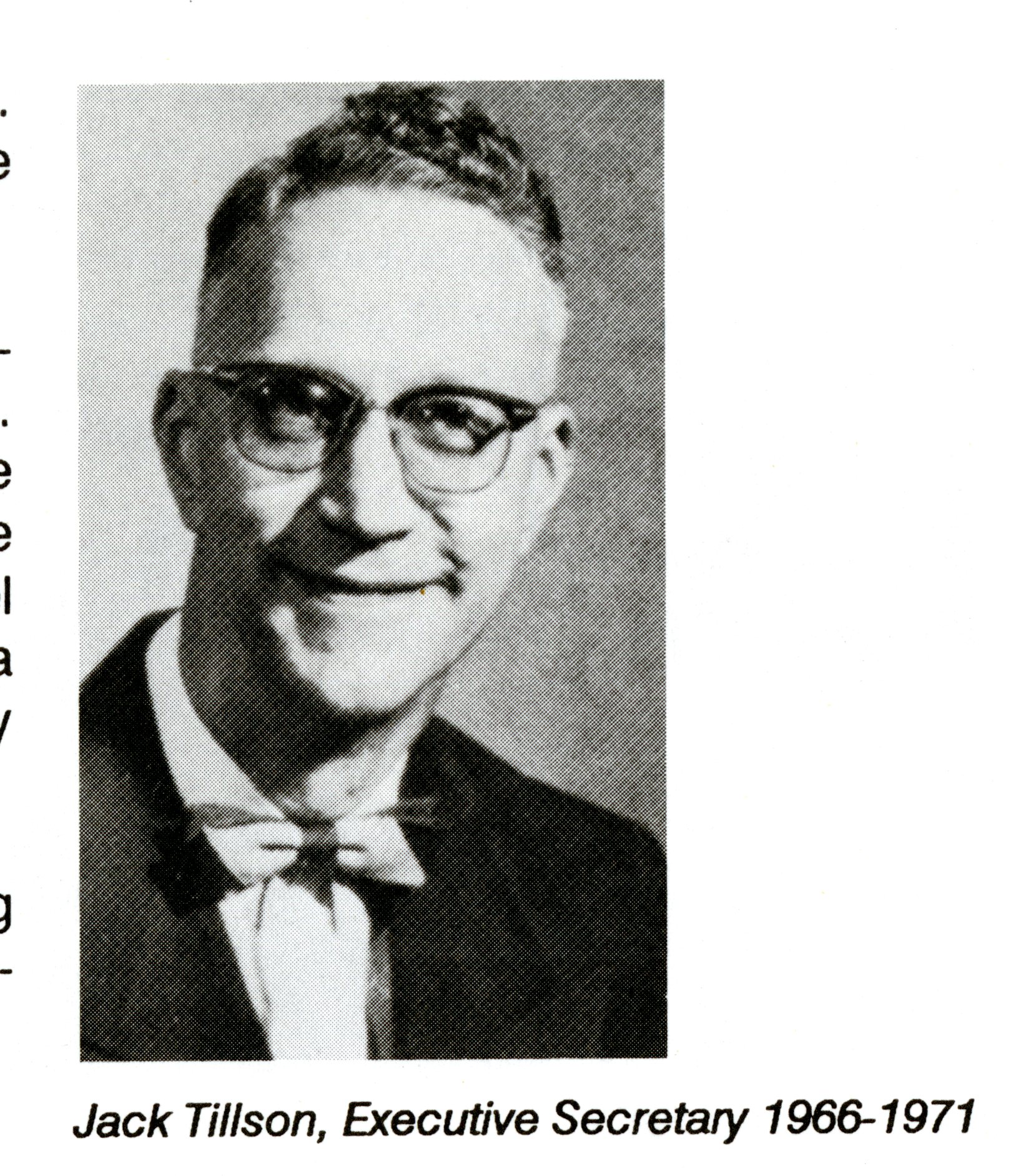 Jack Tillson, Executive Secretary 1966-1971