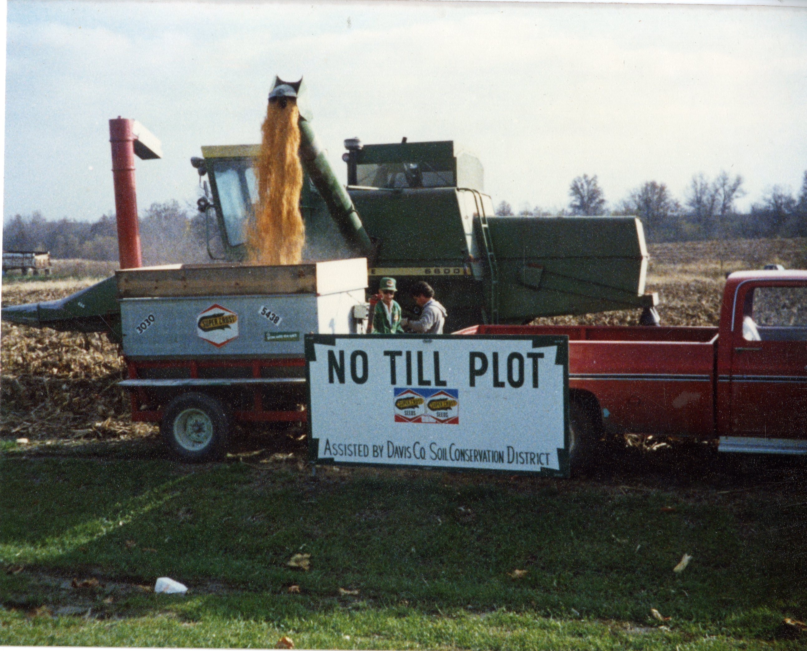 No-Till Plot Sign on Truck