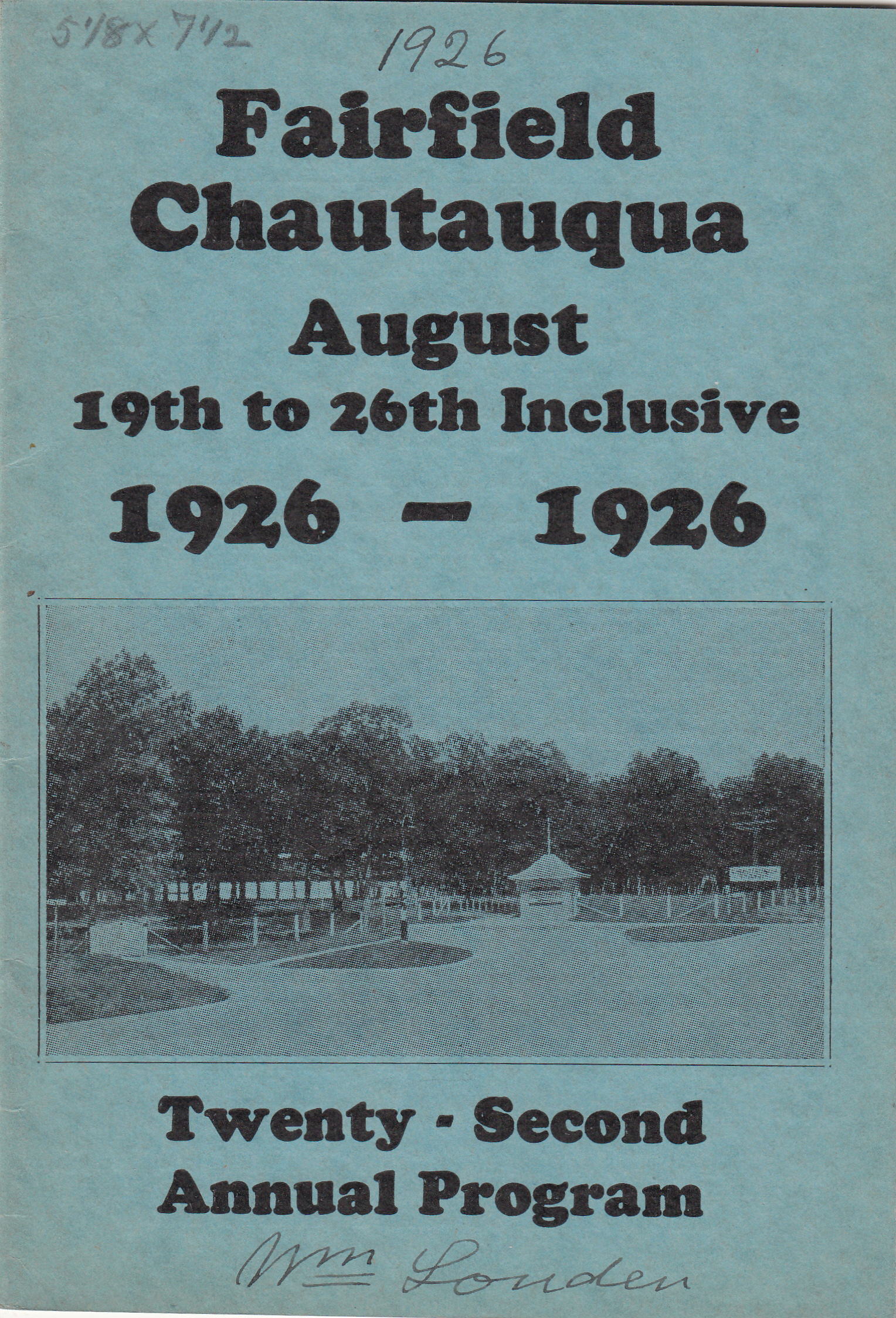 1926 Fairfield Chautauqua program
