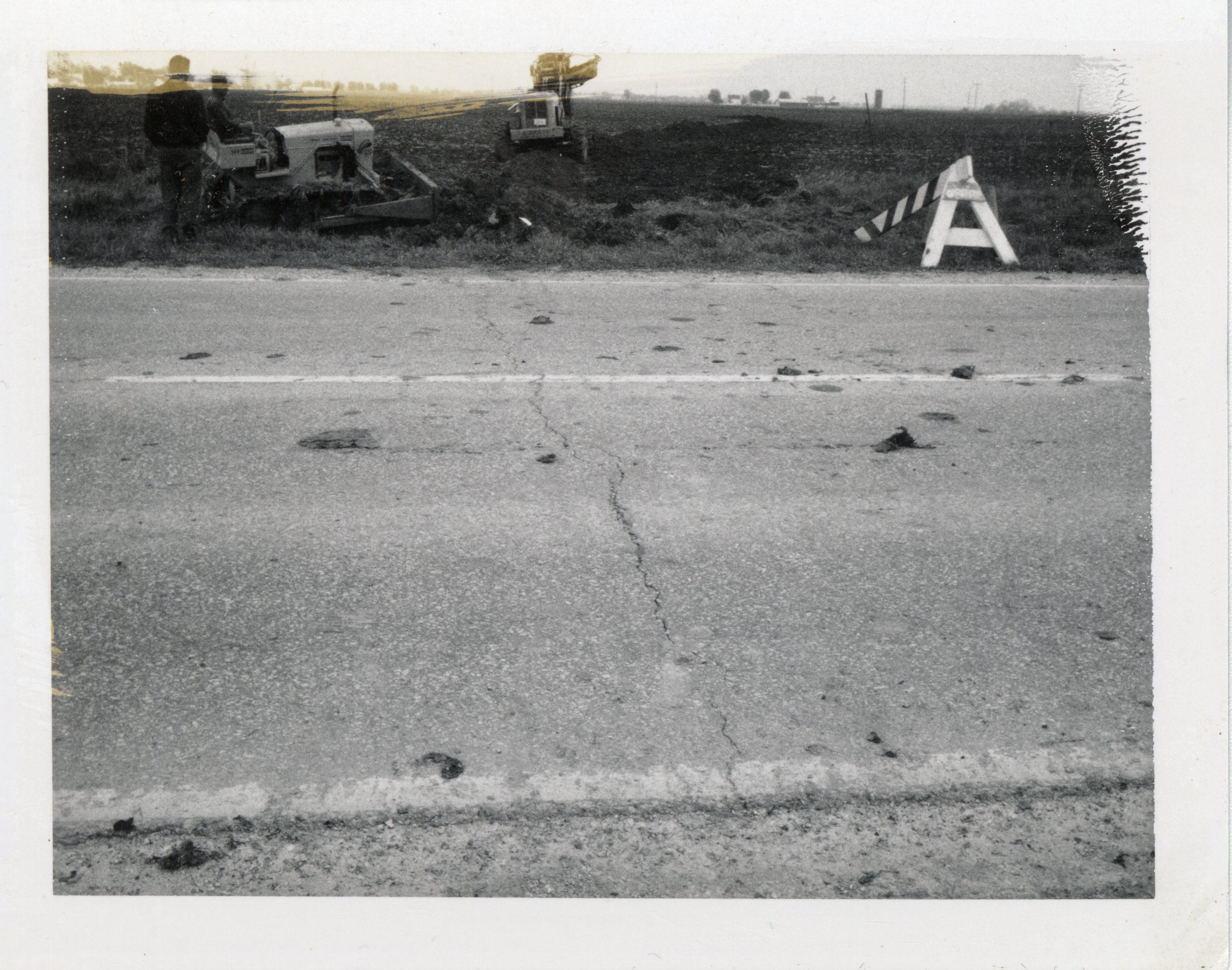 Cracked pavement before construction on Highway 61