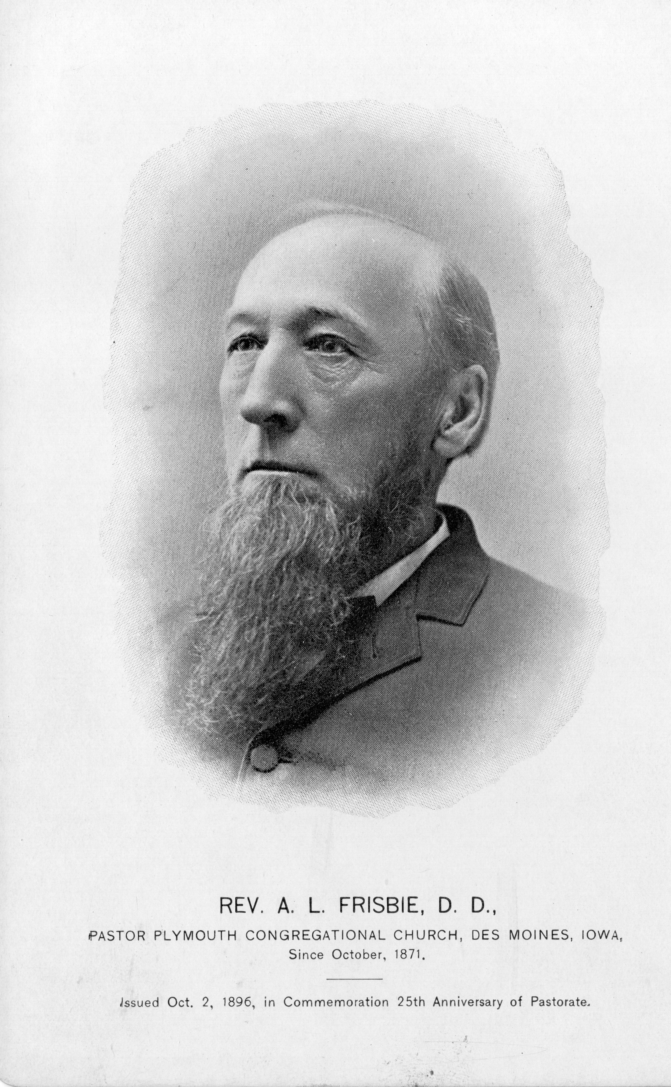 Rev. A.L. Frisbie D.D. calling card