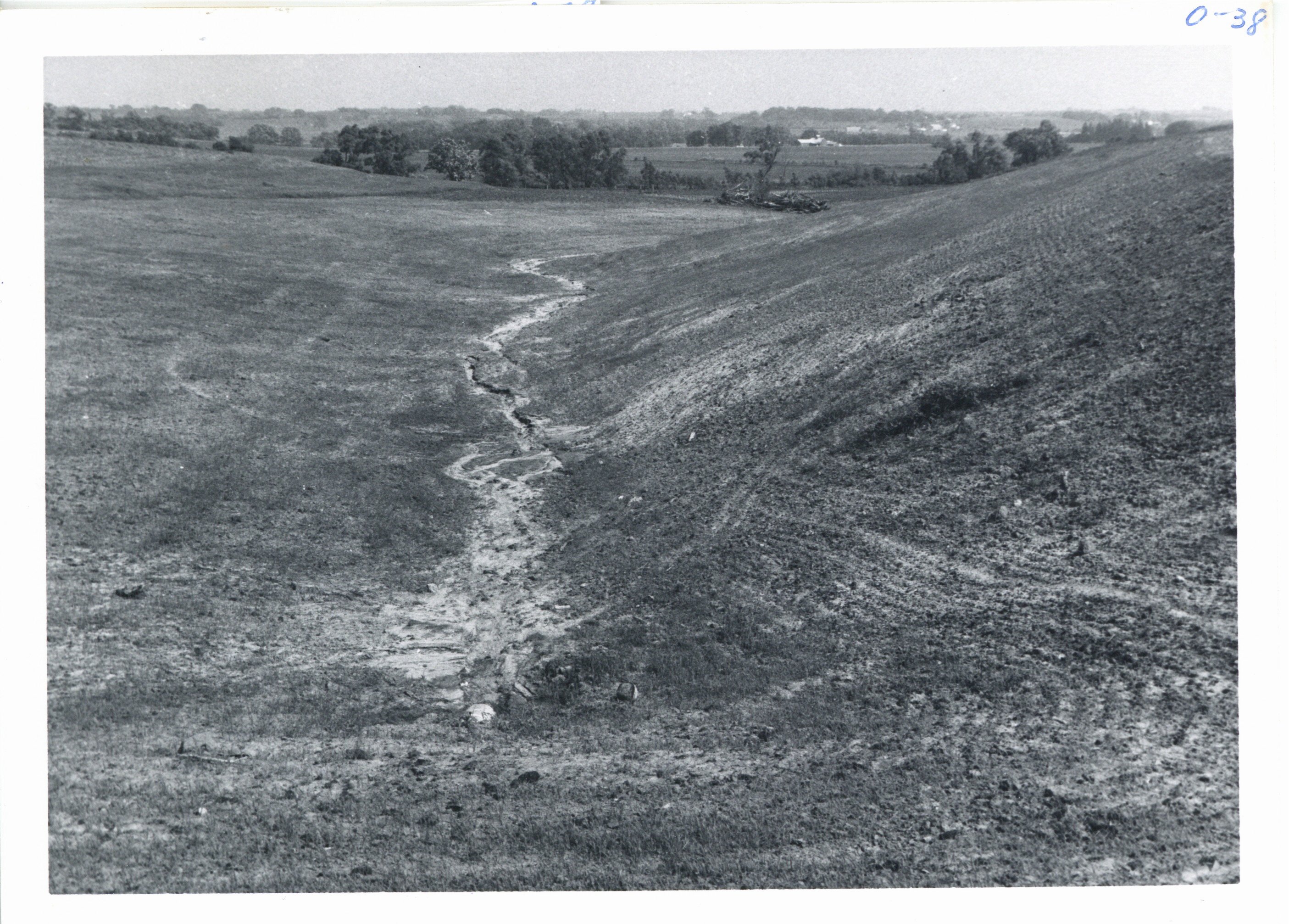 Erwin Jepsen farm waterway after seeding, 1967