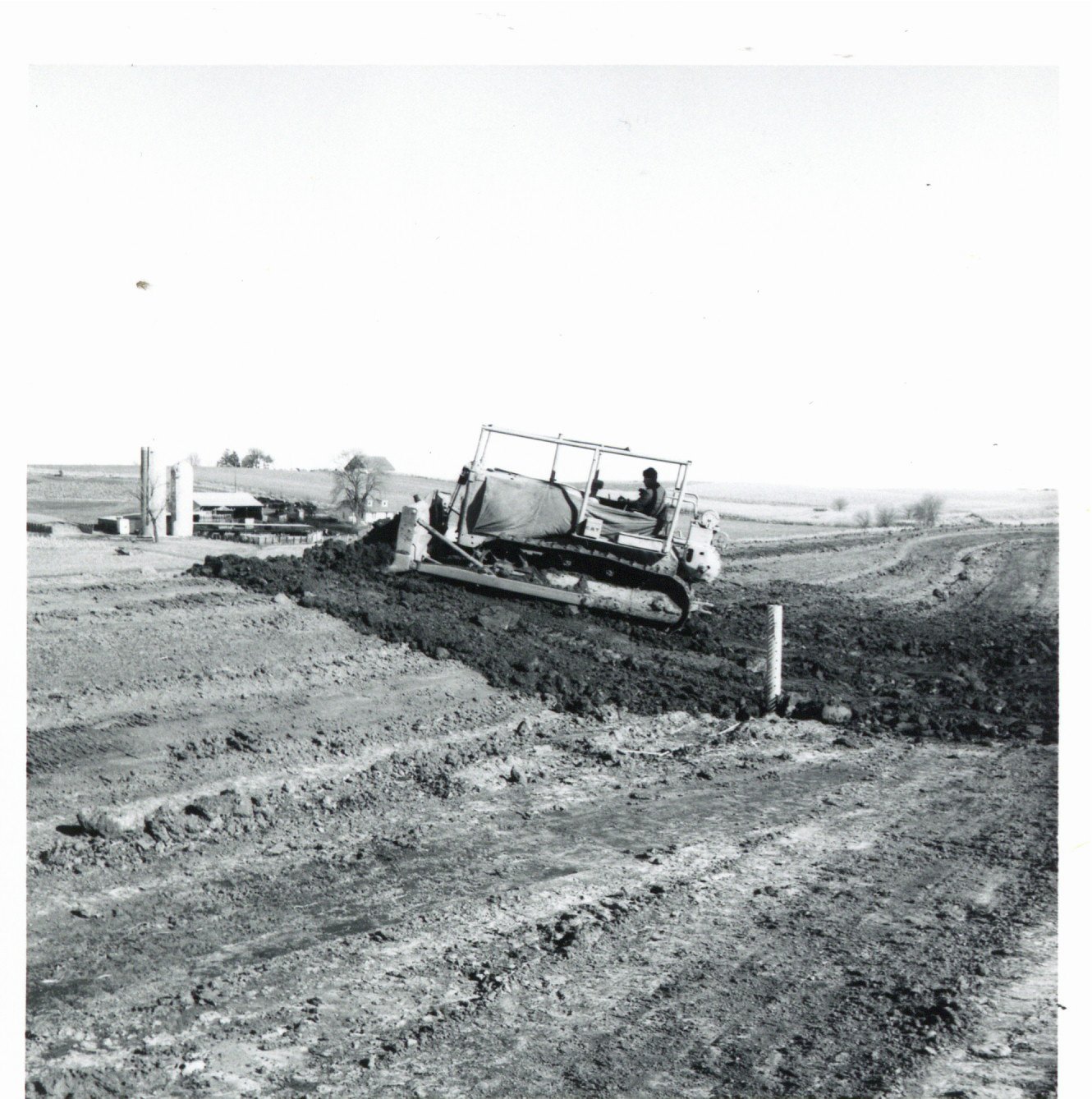 Terrace construction on Harold Sullivan farm