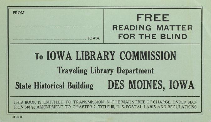 Return Postage: Books for the Blind