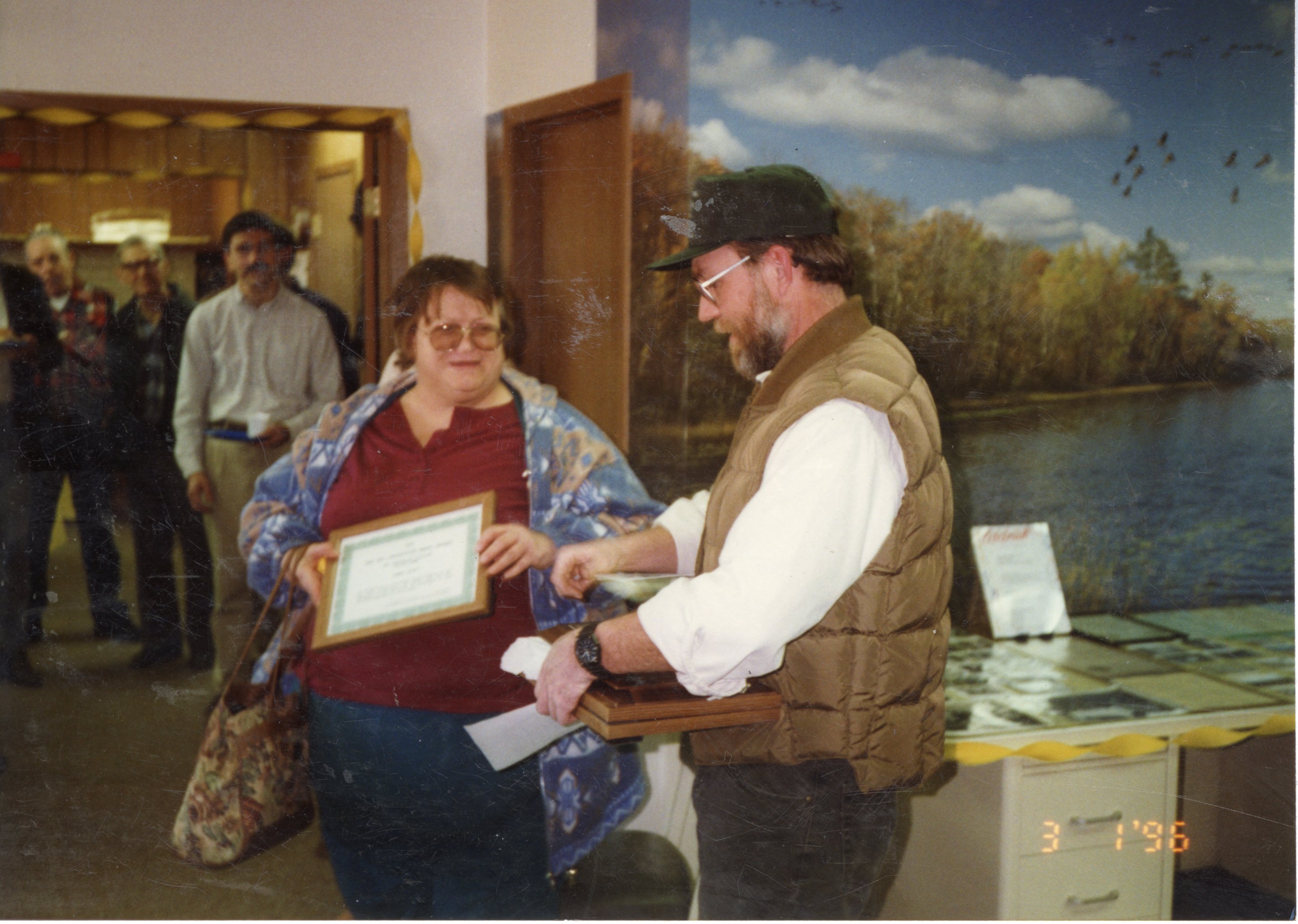 1996  Carol Staff receives New Cooperator Award