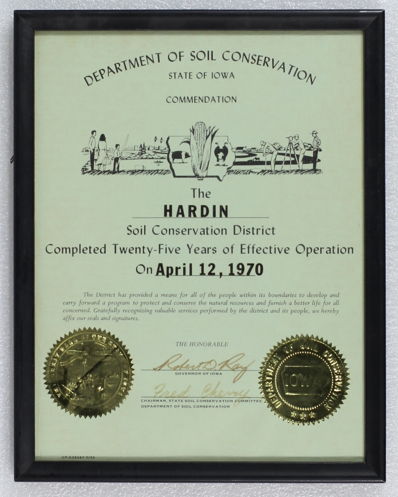 Hardin County Soil and Water Conservation District twenty-five years of effective operation, 1970