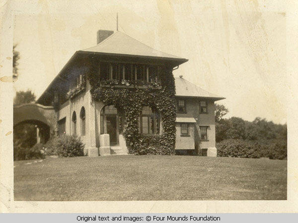 Grey house side view
