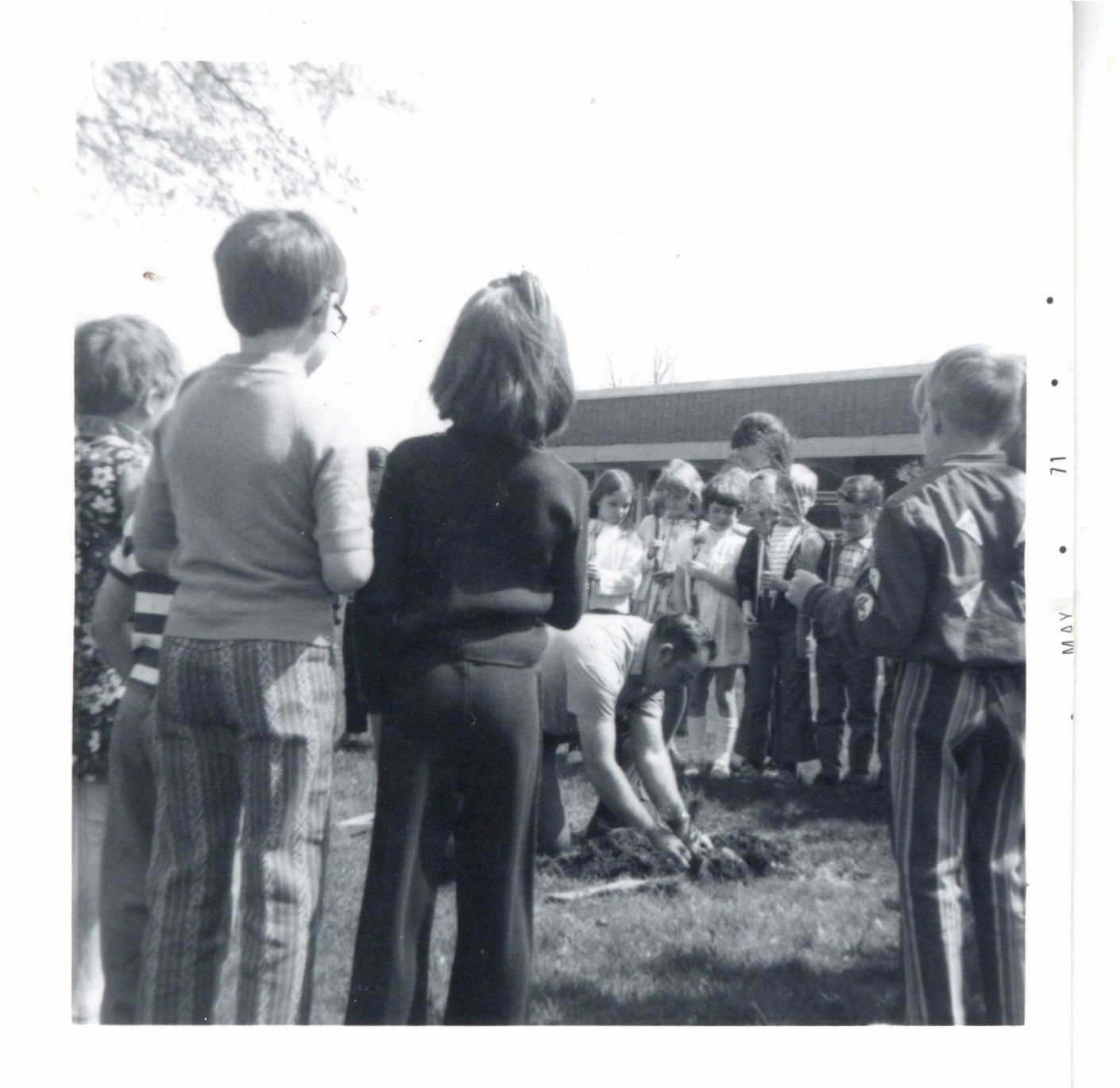 Tree planting on Arbor Day, 1971