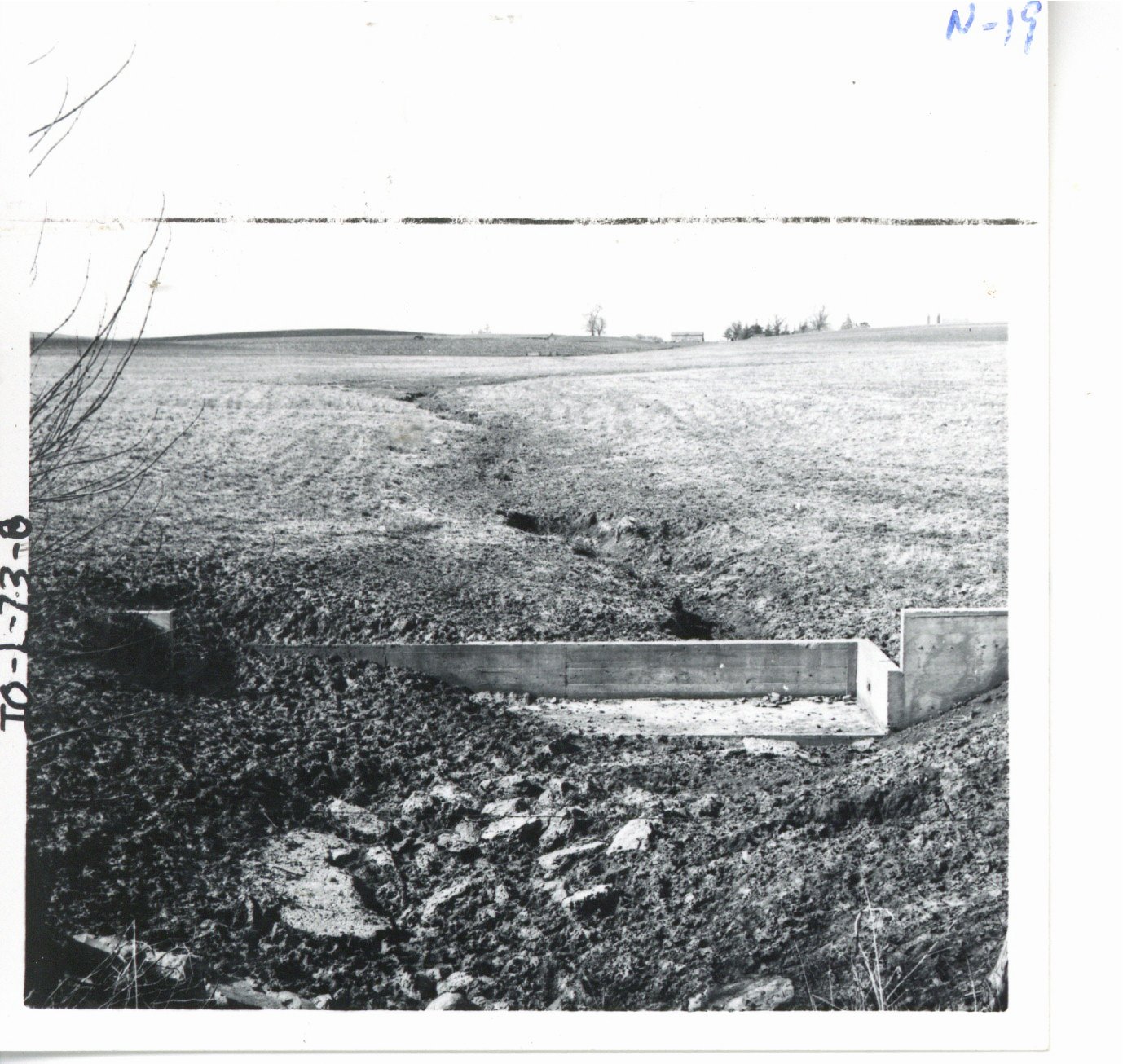Damaged waterway on Jepsen farm, 1965