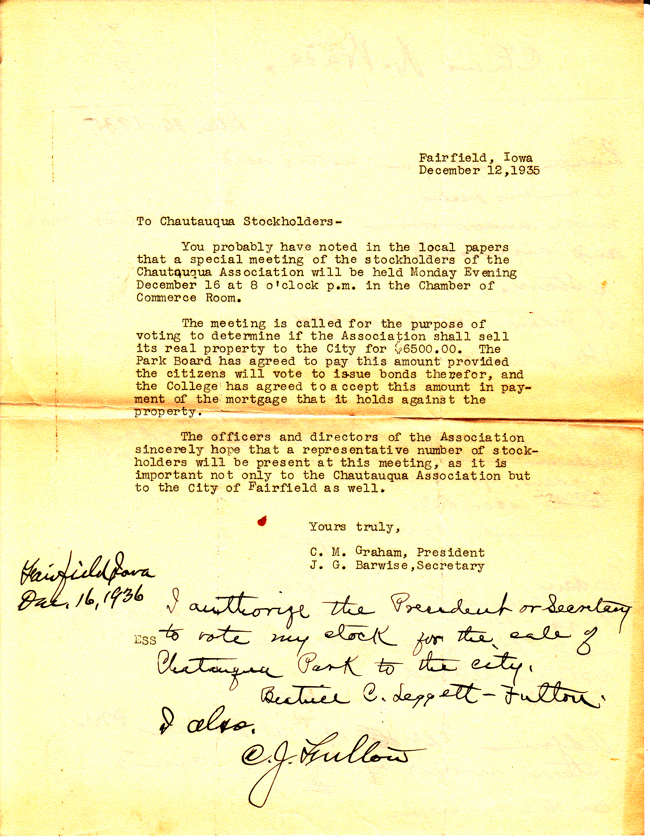Chautauqua letter