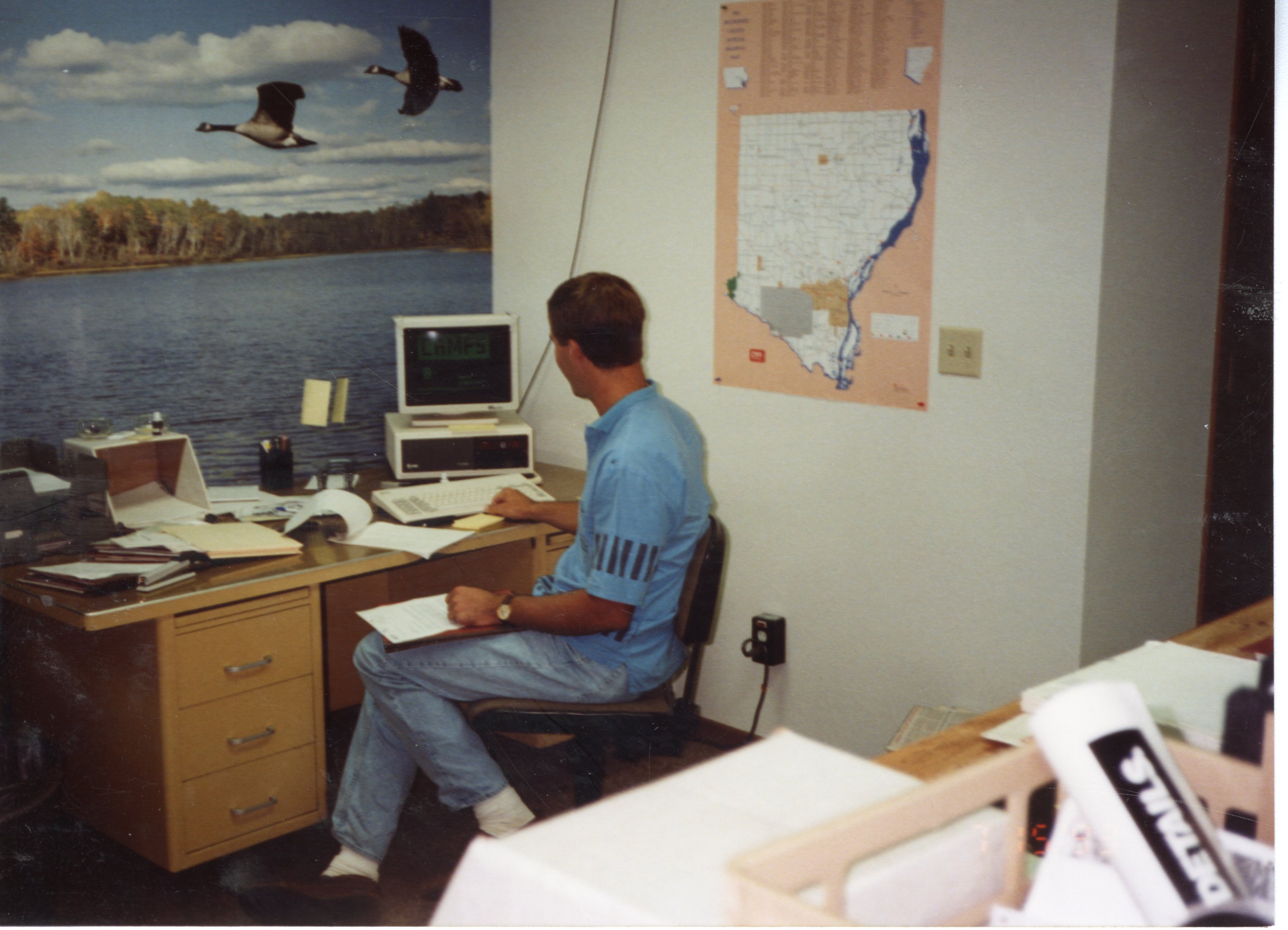 Man at computer in office