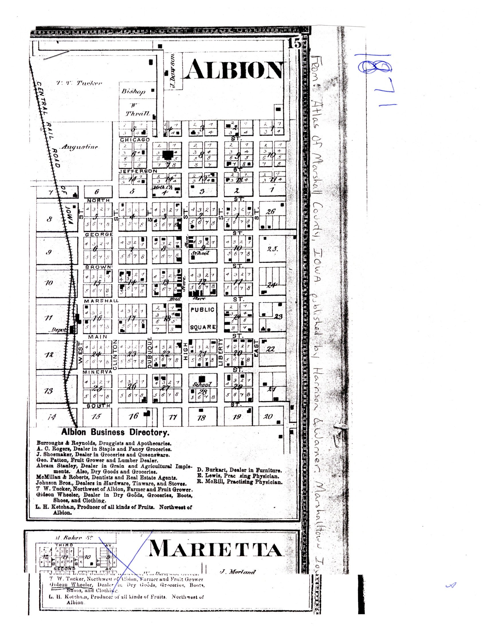 1871 Map - Albion, Iowa