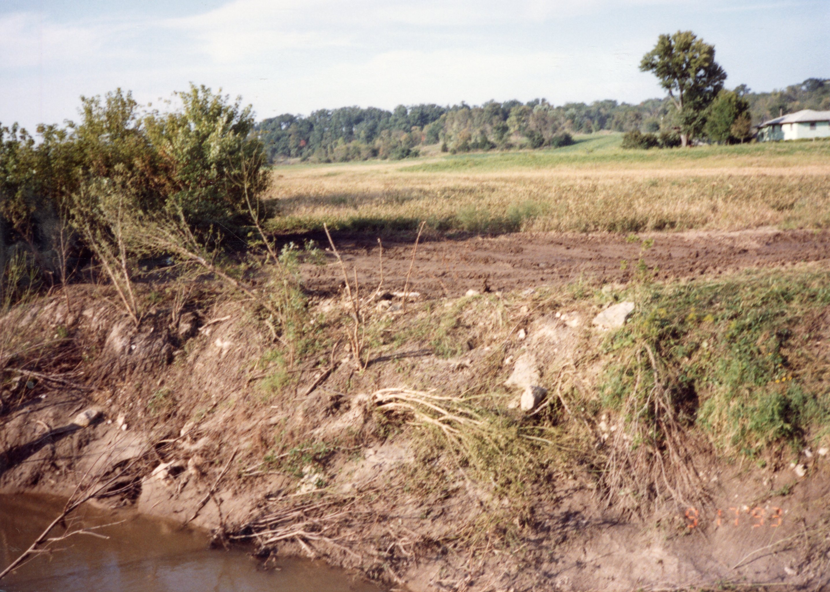 Erosion on river bank