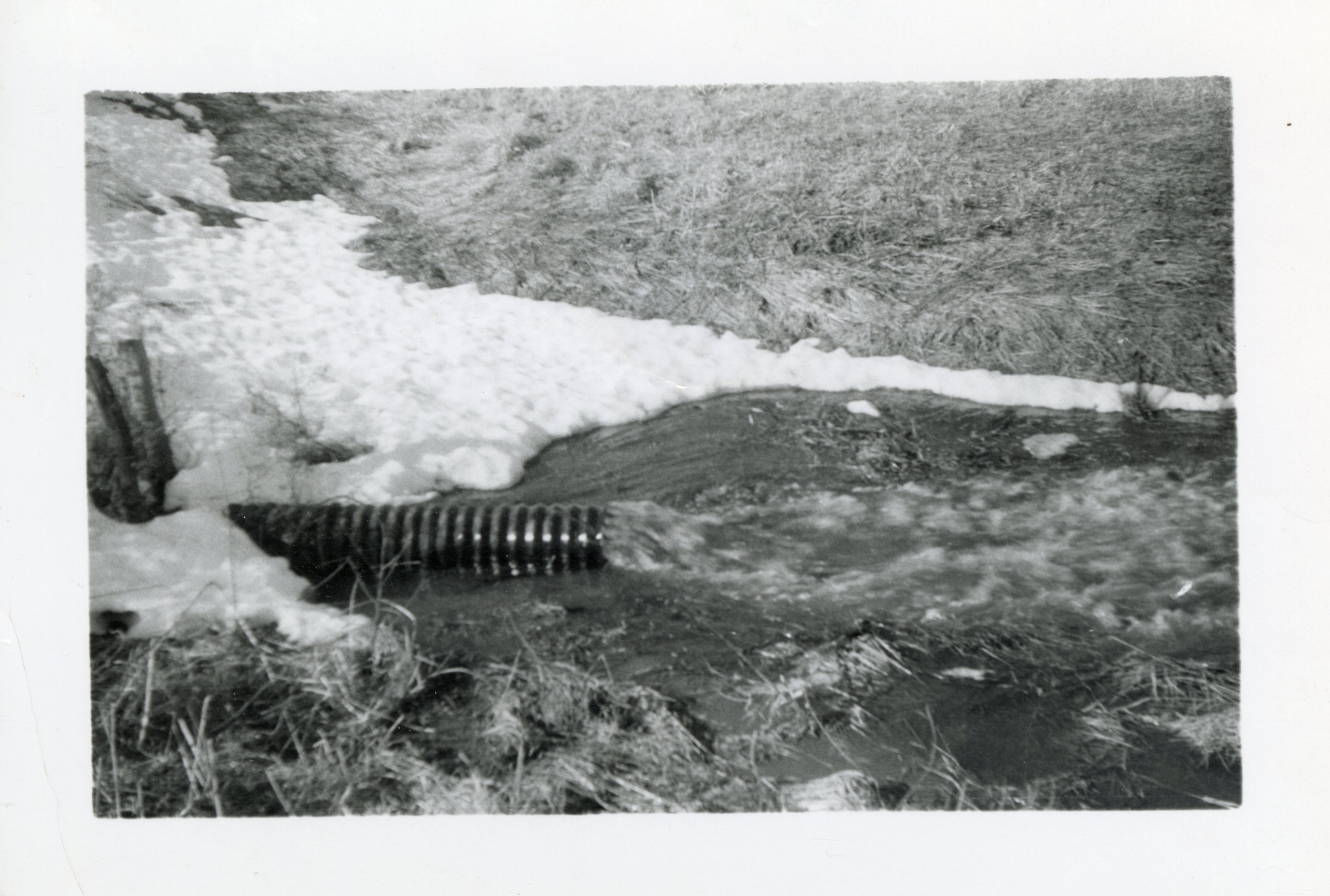 Water Rushes from Drainage Pipe