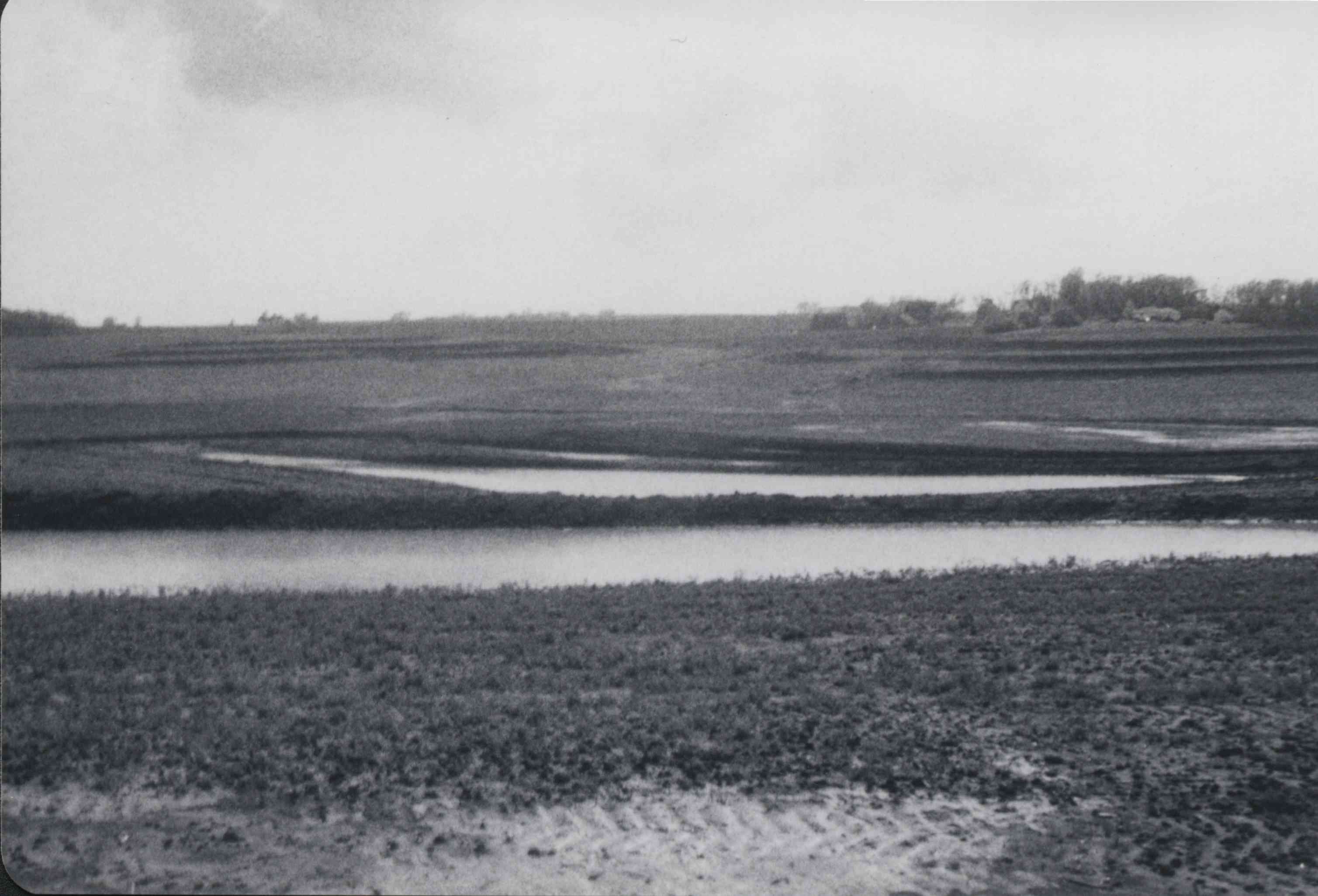 Waterways on farmland in the spring in Plymouth County, Iowa