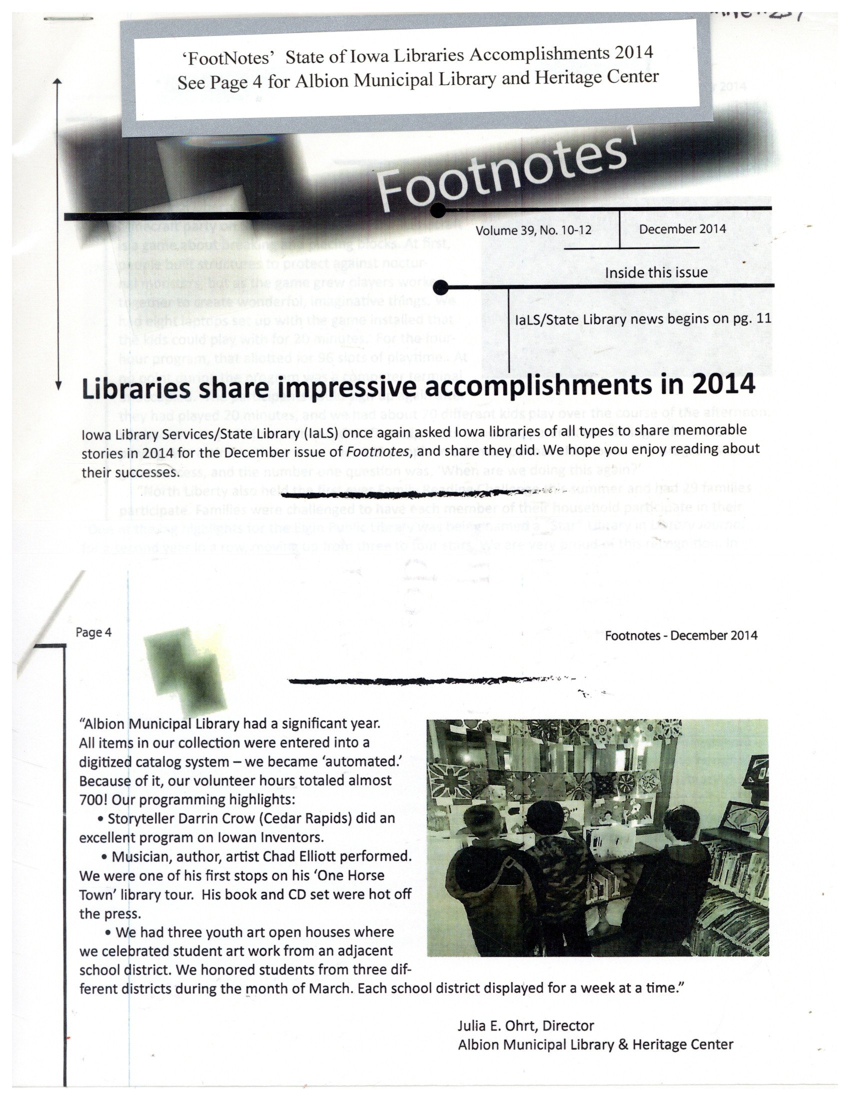 2014 Library Accomplishments