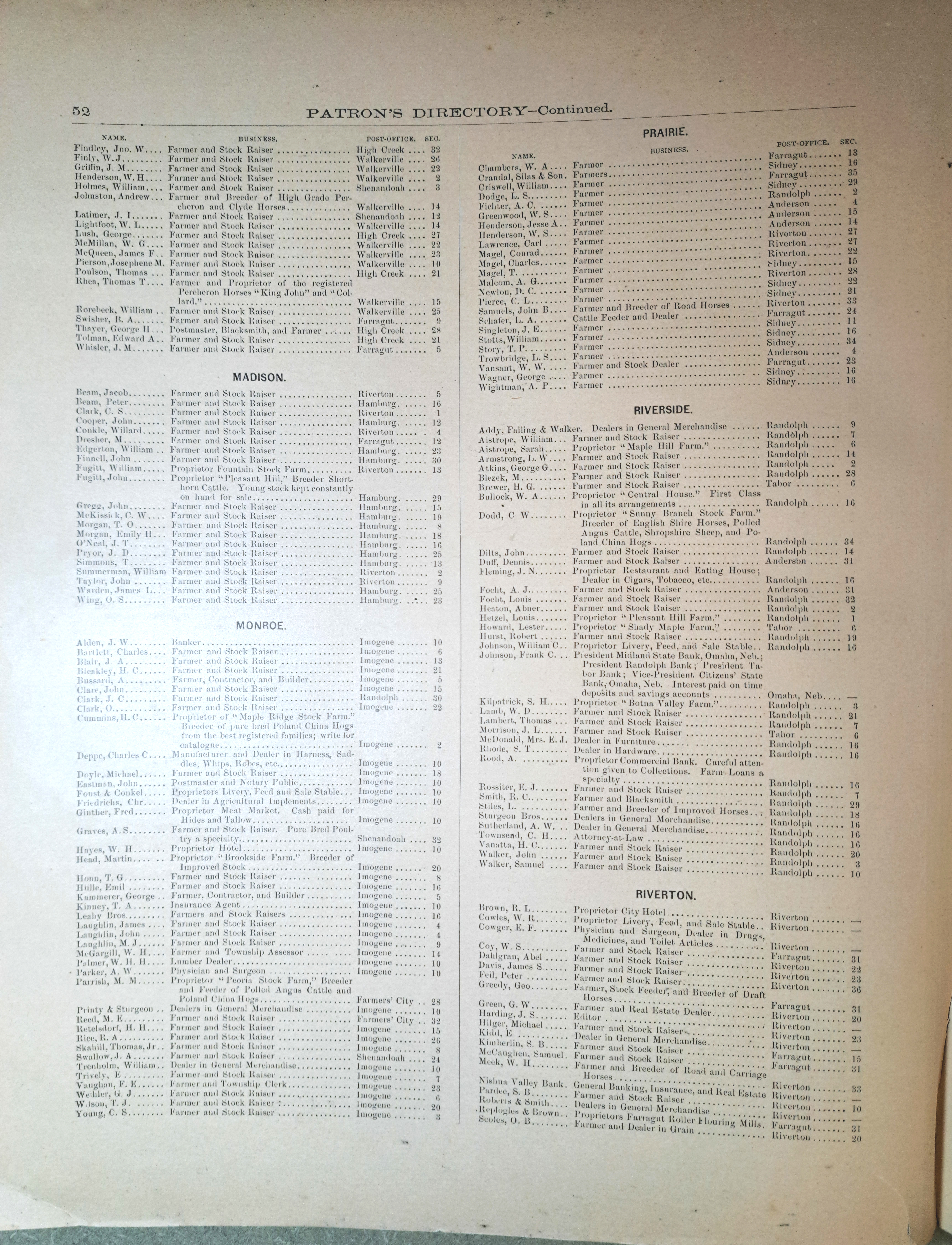 Fremont County Plat Book 1891 page 52