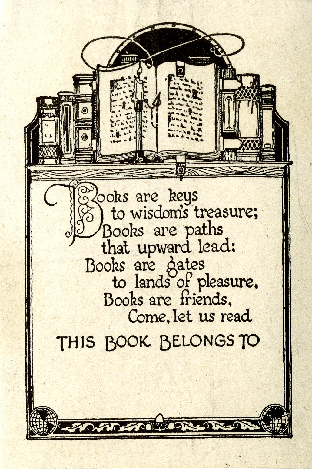Books are Keys to Wisdom's Treasure Bookplate