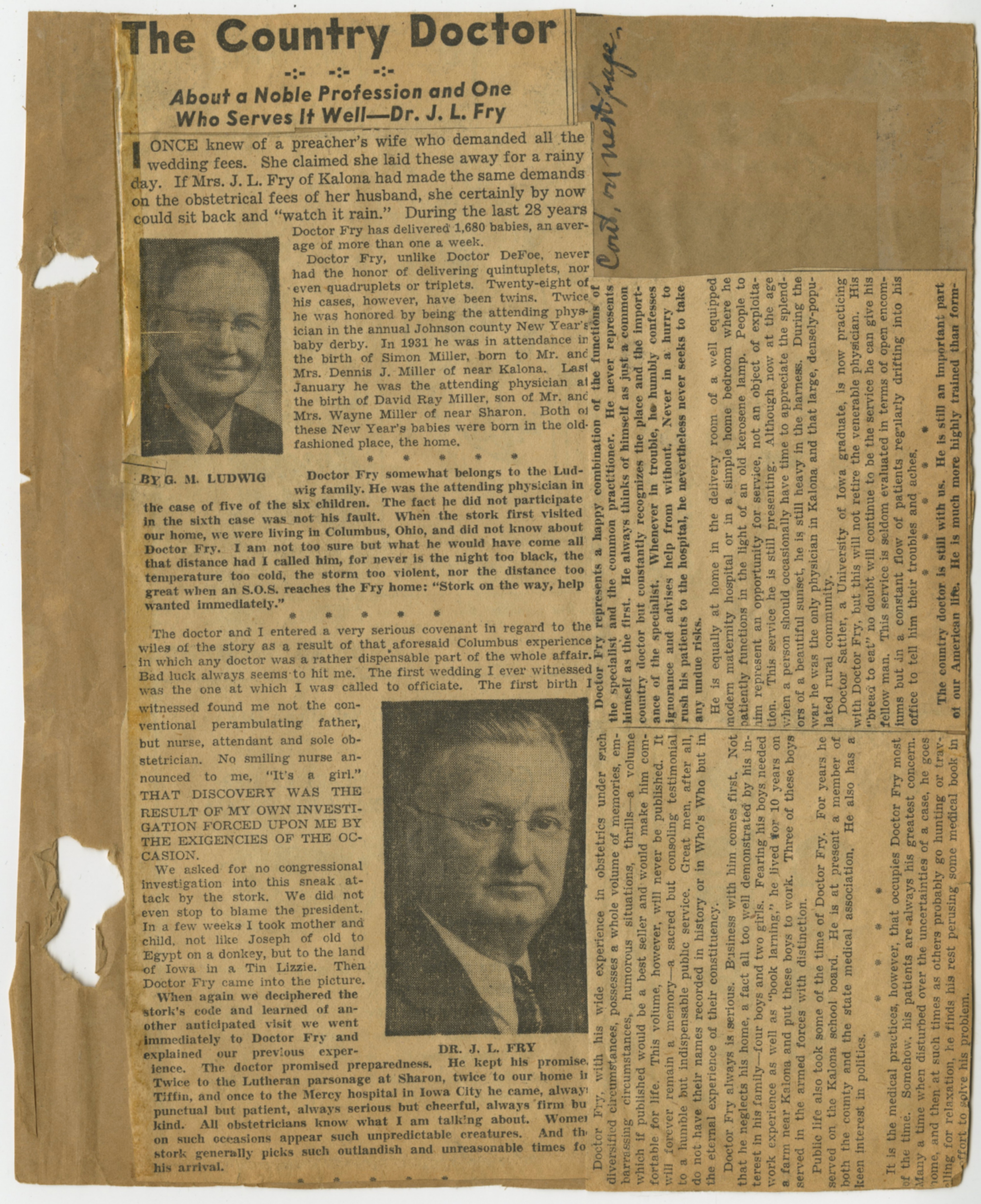 Dr. J.L. Fry article