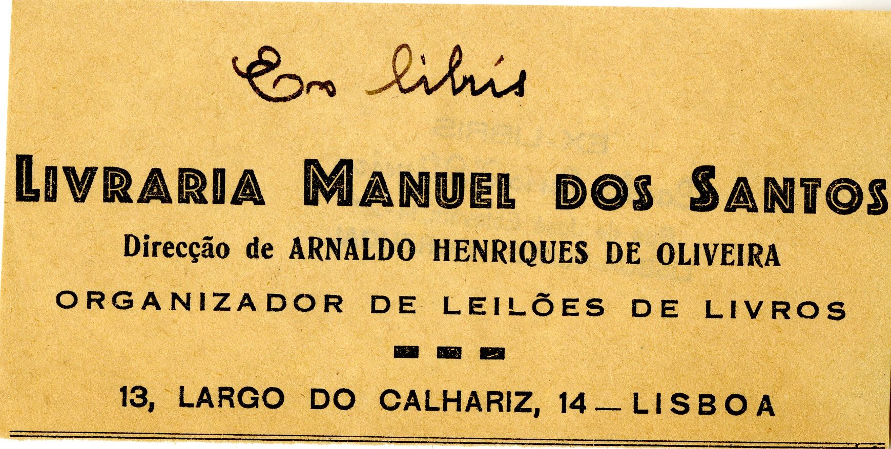 Livraria Manuel Dos Santos Bookplate 