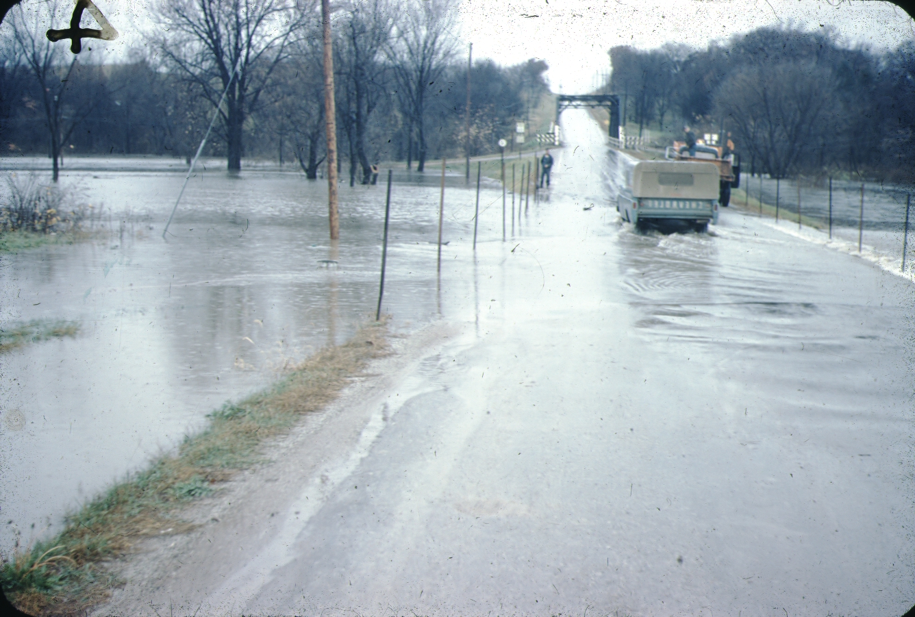 Walnut Creek flooding across the highway.