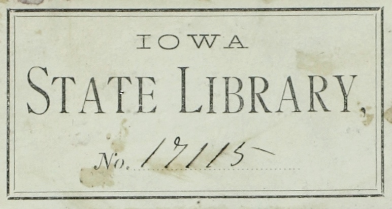 State Library of Iowa bookplate 