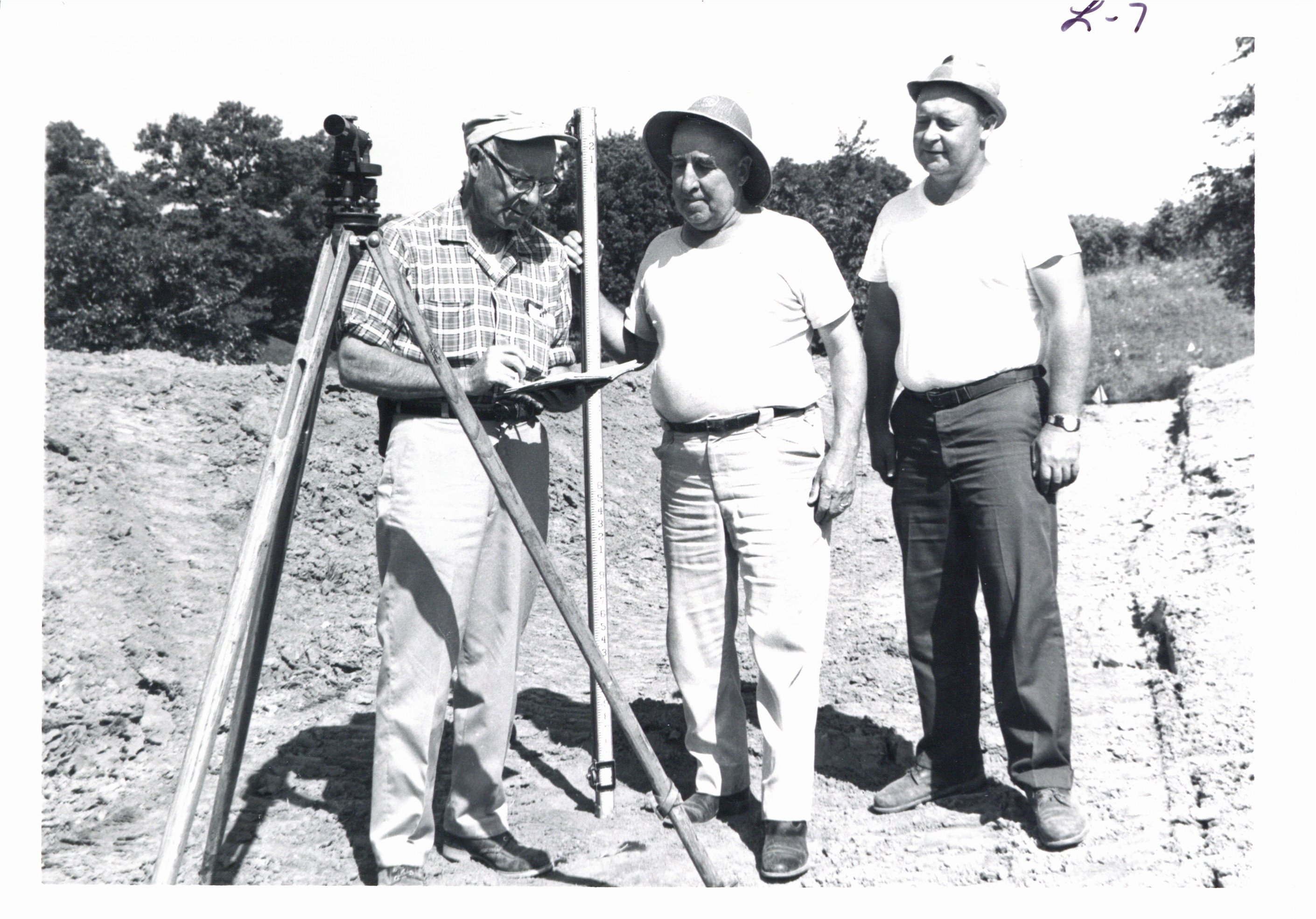 Surveying conservation site, 1967