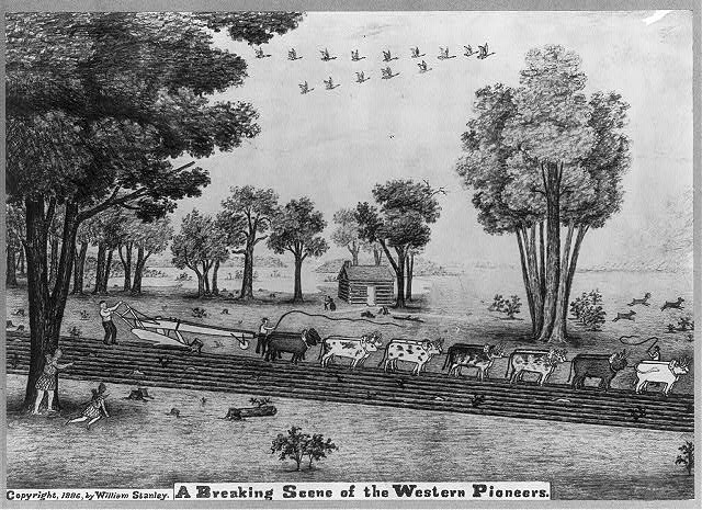 A Breaking Scene of the Western Pioneers